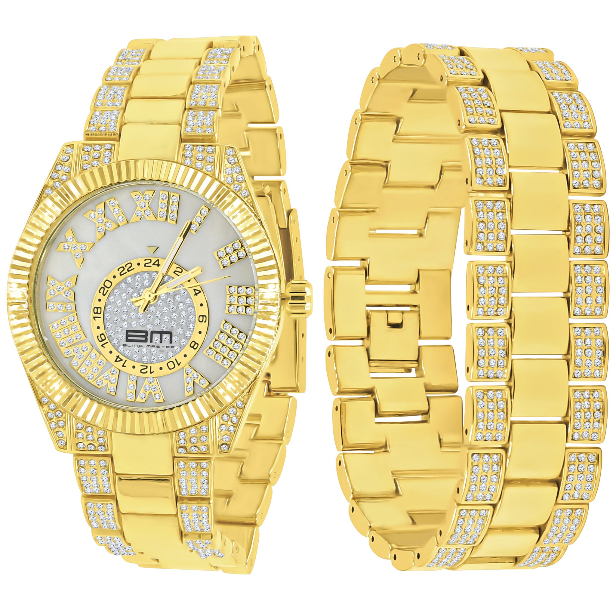 PROTUBERANT Watch Set featuring a dazzling crystal design and matching bracelet, showcasing elegance and sophistication.