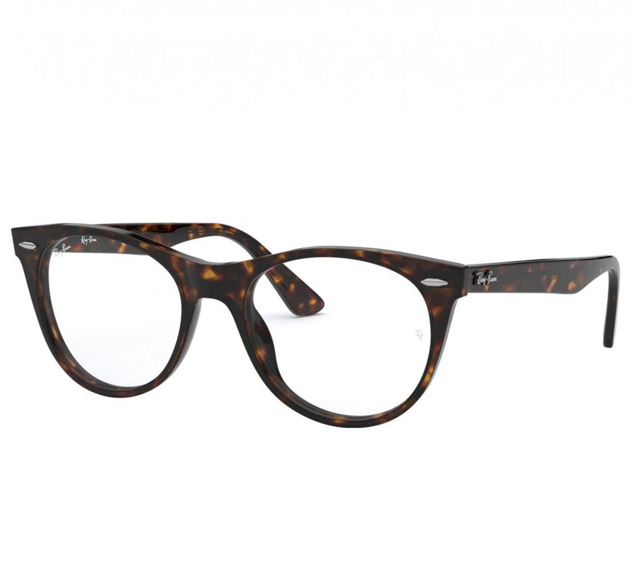 Ray-Ban RB2185VF-2012 Havana Brown Semi-Oval Optical eyeglasses with 52mm lens, showcasing a stylish acetate frame.