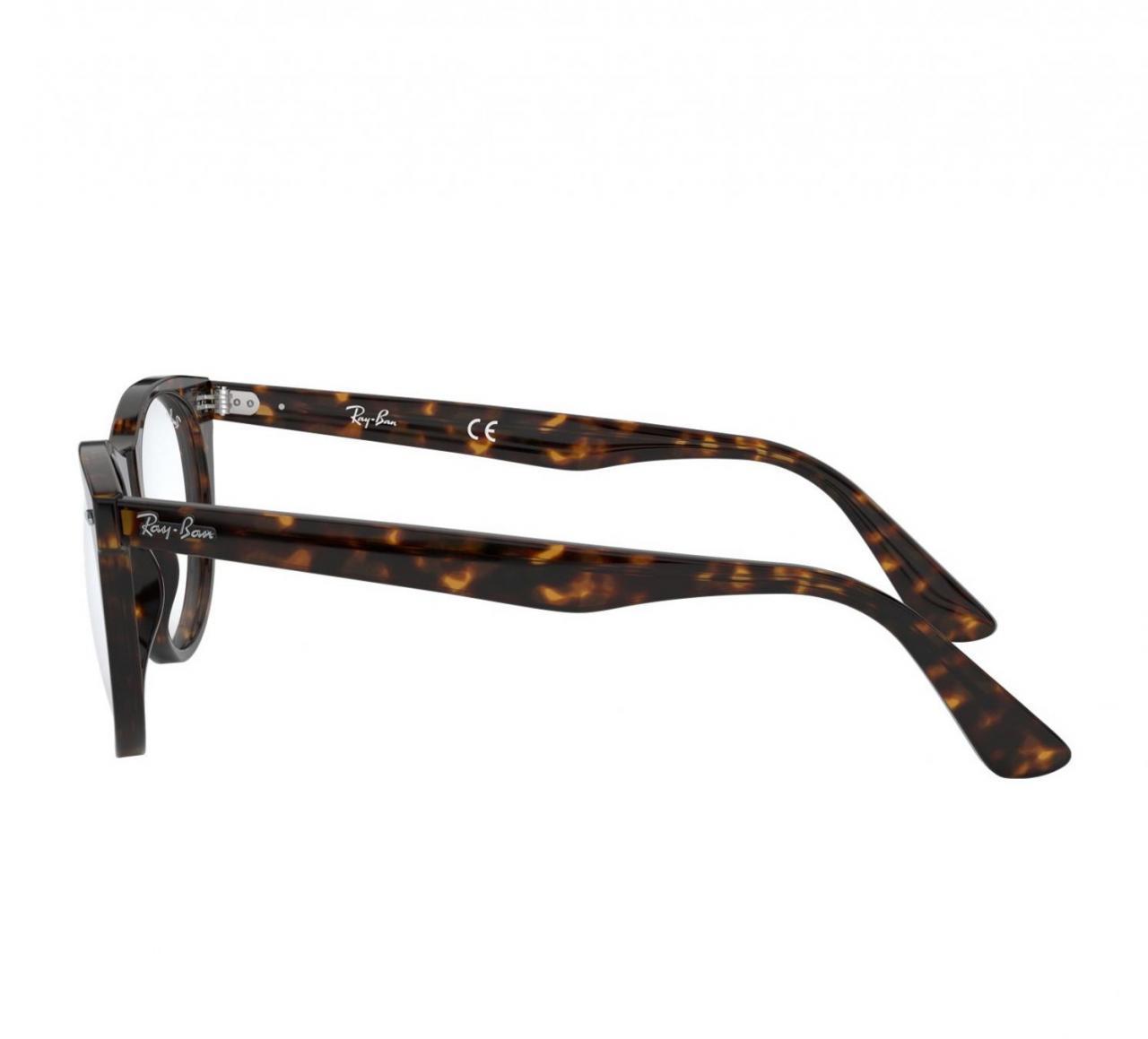 Ray-Ban RB2185VF-2012 Havana Brown Semi-Oval Optical eyeglasses with 52mm lens, showcasing a stylish acetate frame.