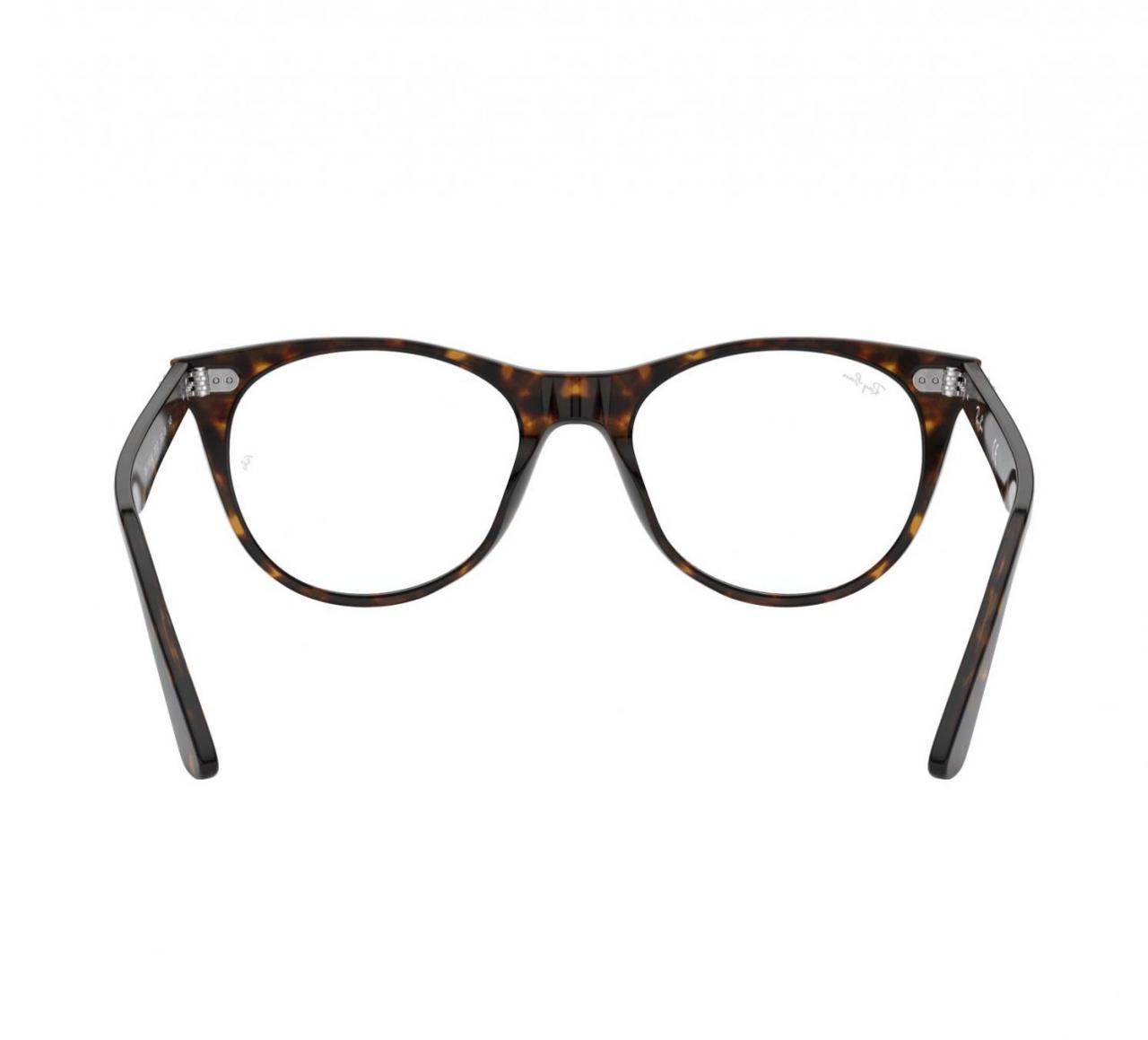 Ray-Ban RB2185VF-2012 Havana Brown Semi-Oval Optical eyeglasses with 52mm lens, showcasing a stylish acetate frame.