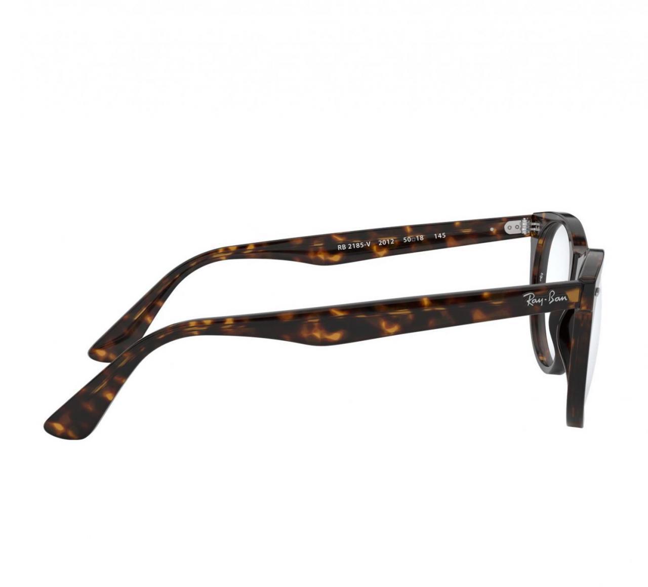 Ray-Ban RB2185VF-2012 Havana Brown Semi-Oval Optical eyeglasses with 52mm lens, showcasing a stylish acetate frame.