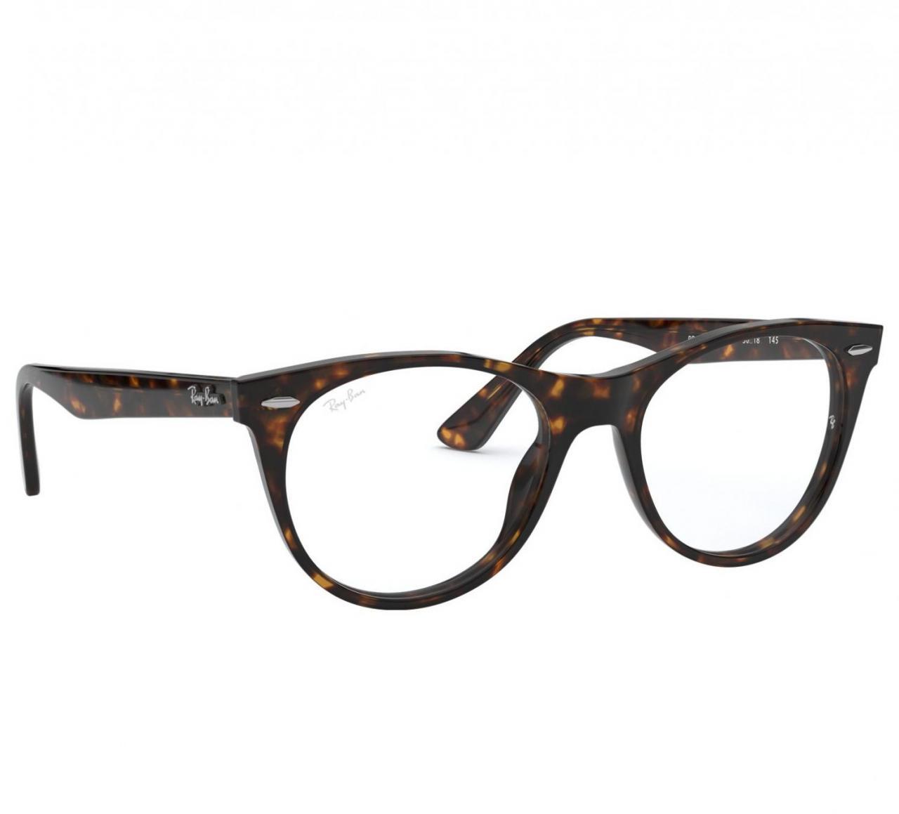 Ray-Ban RB2185VF-2012 Havana Brown Semi-Oval Optical eyeglasses with 52mm lens, showcasing a stylish acetate frame.