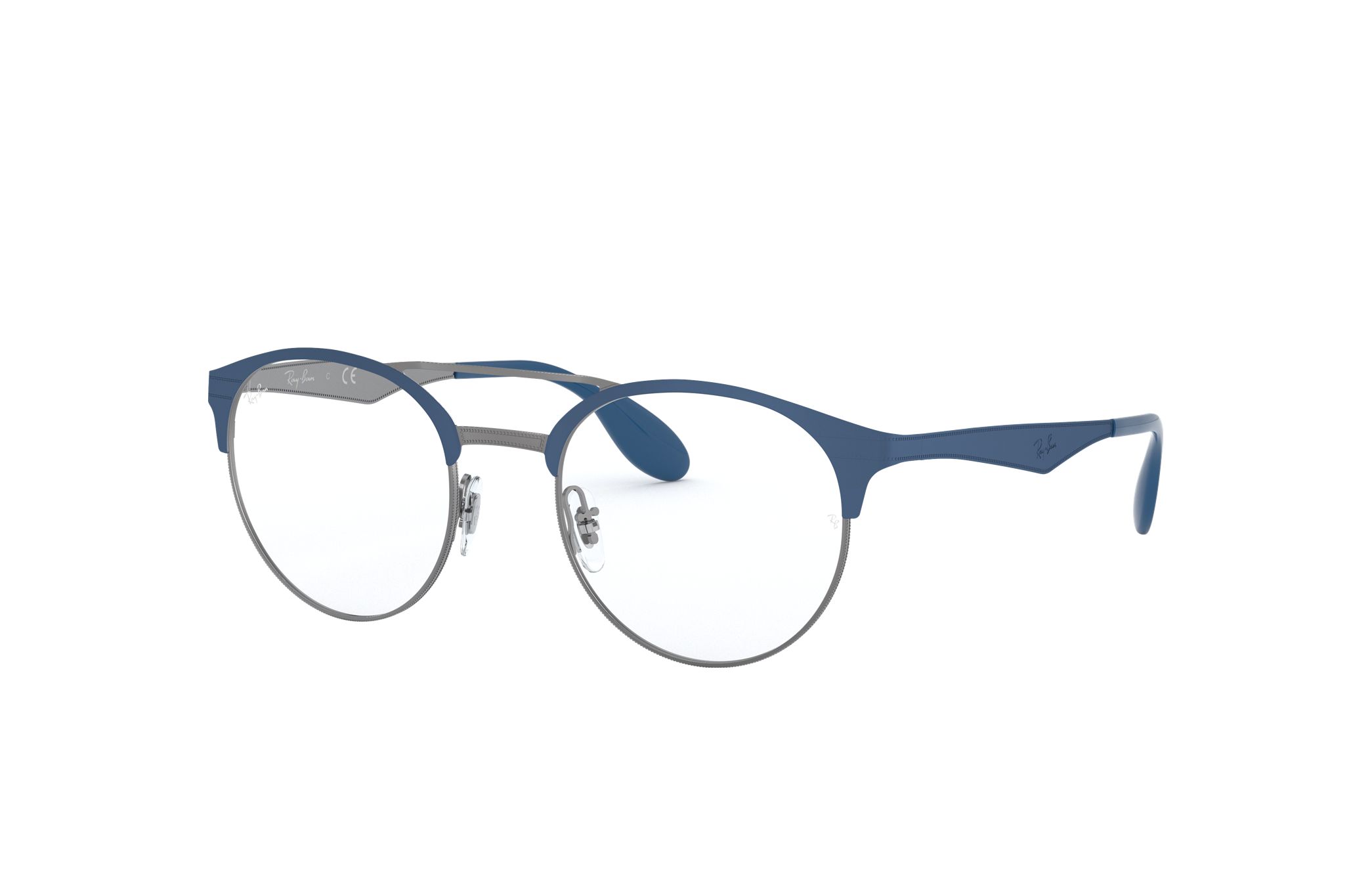 Ray-Ban RB3545V-3006 Gunmetal Matte Blue Phantos Optical Eyeglasses with a sleek design and metal frame.