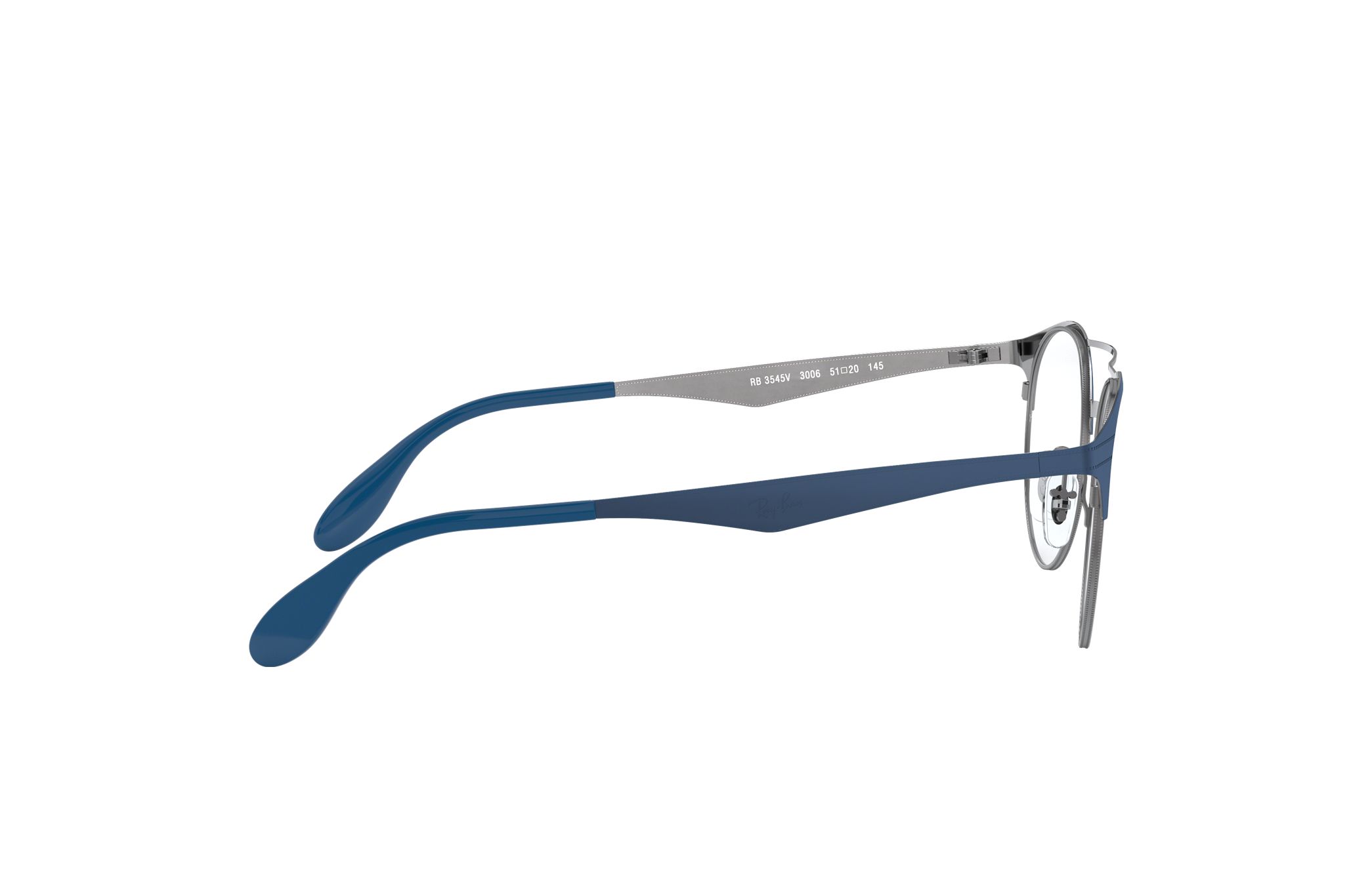 Ray-Ban RB3545V-3006 Gunmetal Matte Blue Phantos Optical Eyeglasses with a sleek design and metal frame.