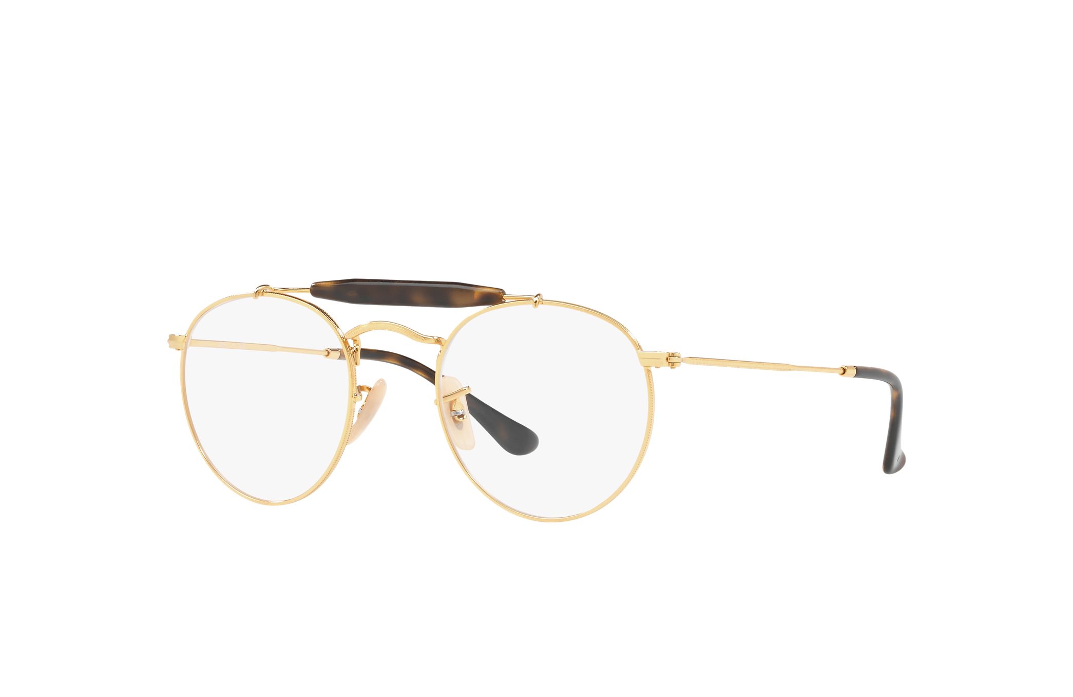 Ray-Ban RB3747-2500 Gold and Tortoise Aviator Optical Eyeglasses with 47mm lens, showcasing a luxurious design and durable metal frame.