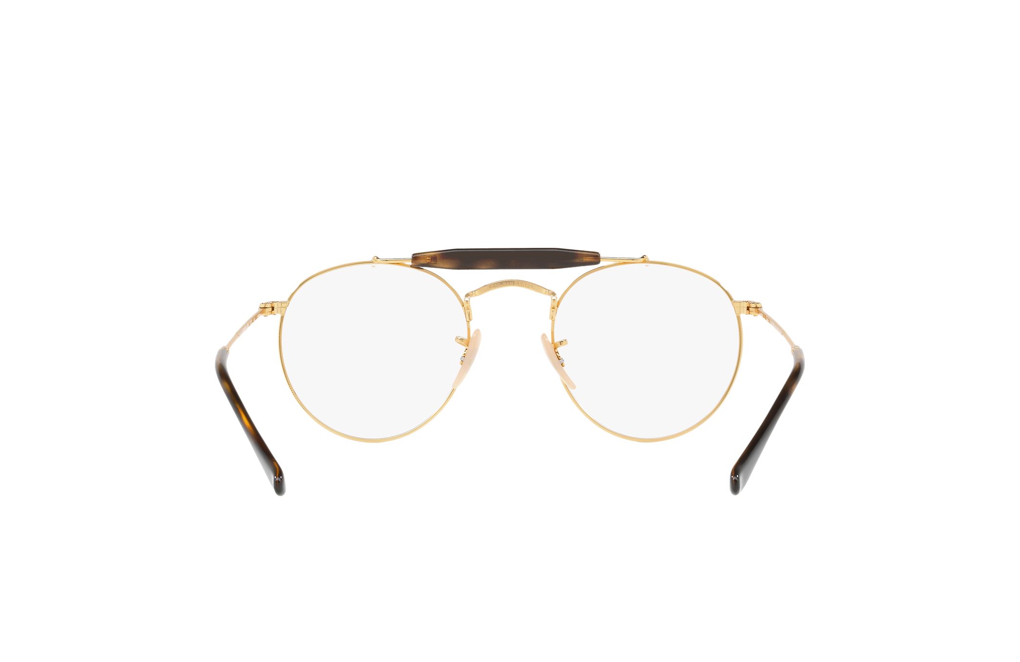 Ray-Ban RB3747-2500 Gold and Tortoise Aviator Optical Eyeglasses with 47mm lens, showcasing a luxurious design and durable metal frame.