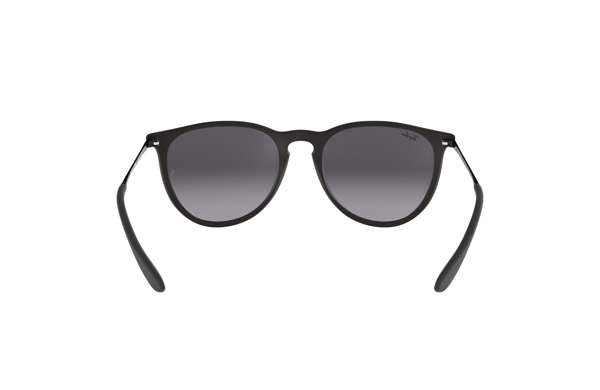 Ray-Ban RB4171F-622/8G Women Erika Classic Matte Black Sunglasses with Grey Lenses, showcasing a stylish Phantos shape.