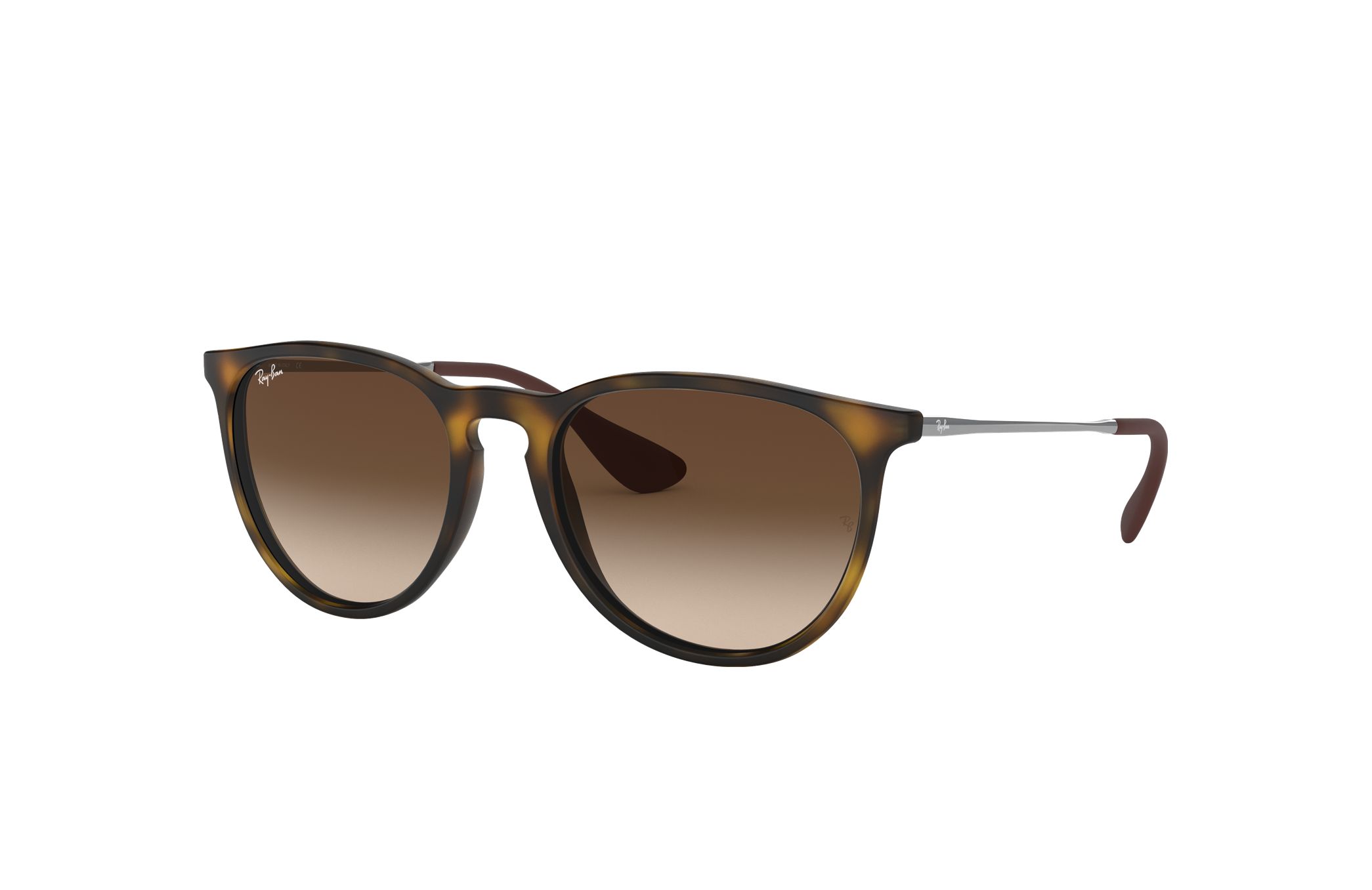 Ray-Ban RB4171F-865/13 Women Erika Classic Matte Tortoise Phantos sunglasses with brown lenses, showcasing a stylish and durable design.