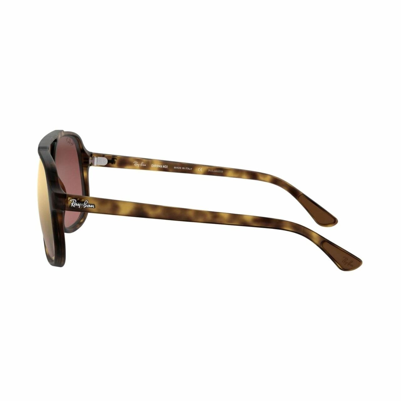 Ray-Ban RB4312CH-894/6B sunglasses featuring a tortoise frame and purple mirror Chromance lenses, ideal for stylish men.