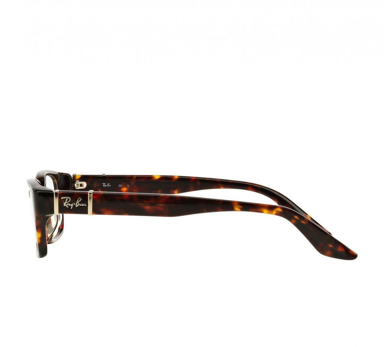 Ray-Ban RB5198-2345 tortoise rectangular plastic eyeglasses with demo lens, stylish and unisex design.