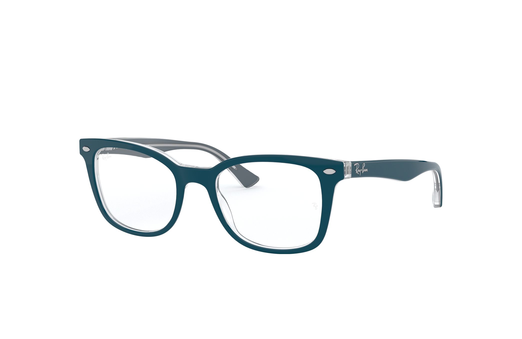 Ray-Ban RB5285-5763 Gloss Blue Butterfly Acetate Optical Eyeglasses with 53mm lens, showcasing stylish design and modern elegance.