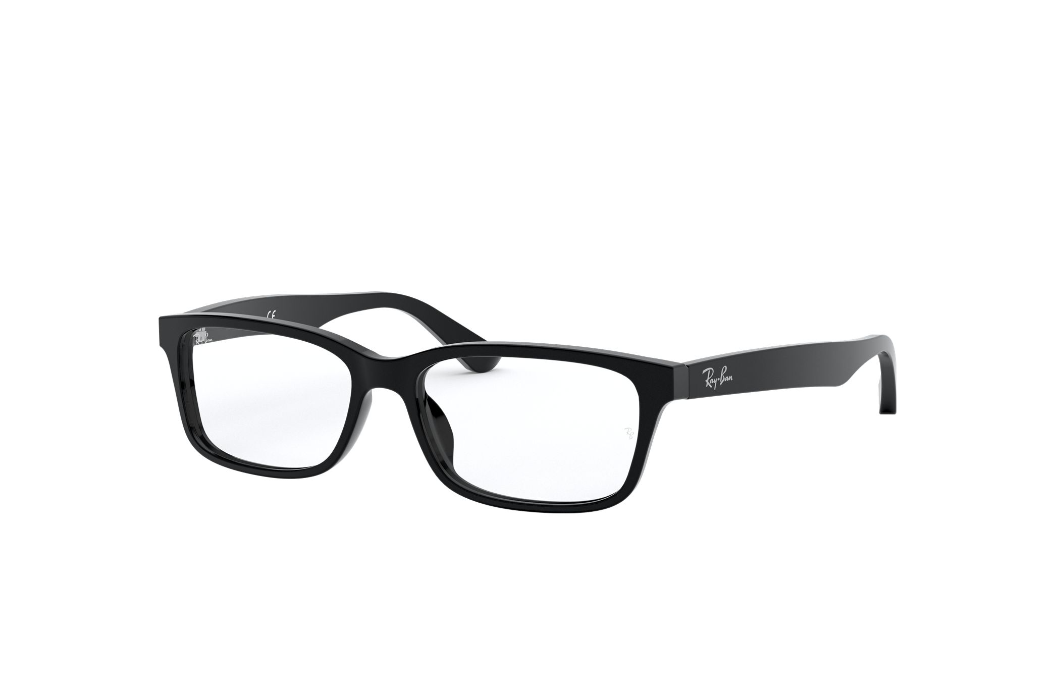 Ray-Ban RB5296D-2000 Gloss Black Rectangle Acetate Optical Eyeglasses with a sleek design and comfortable fit.