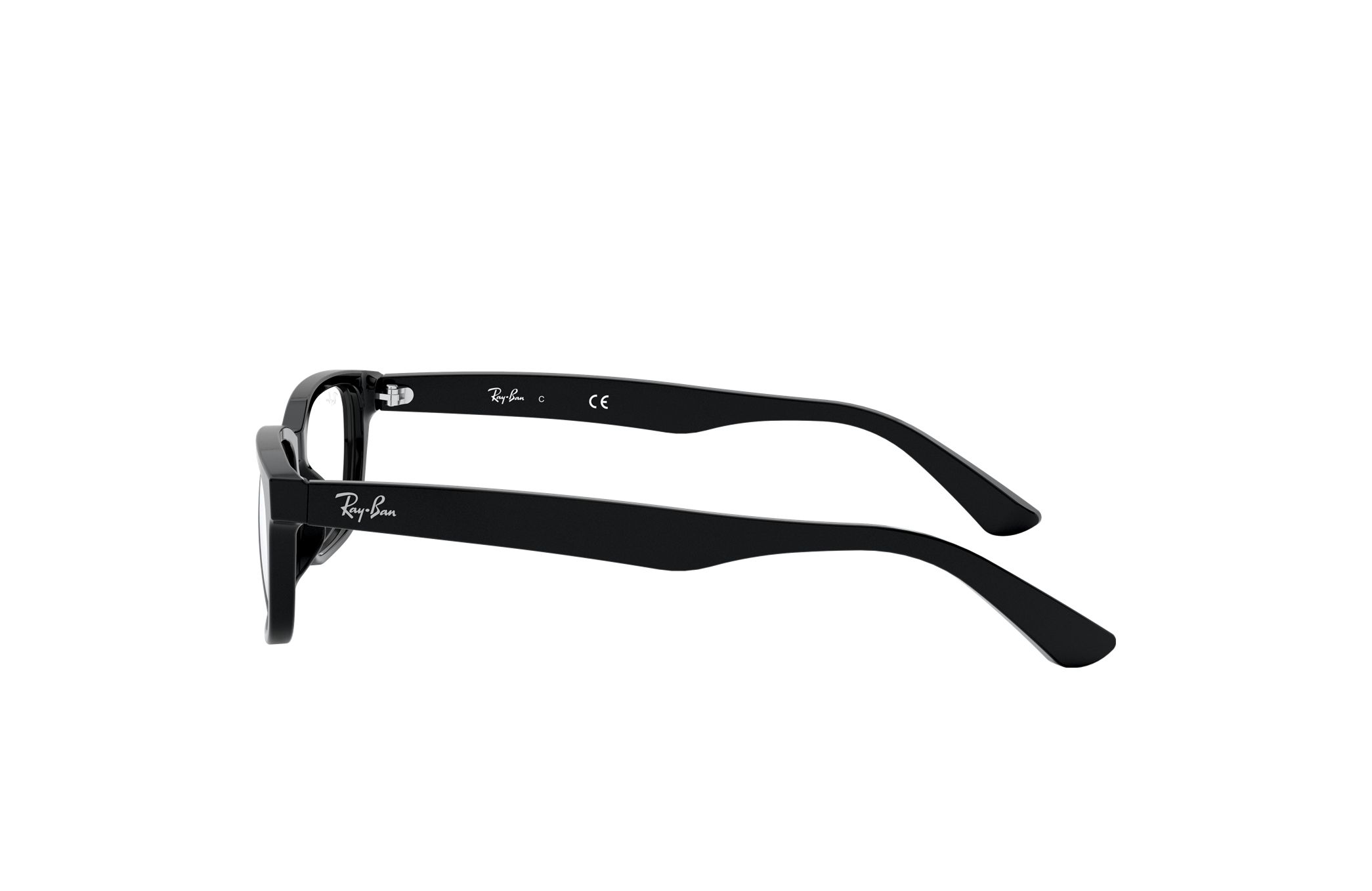 Ray-Ban RB5296D-2000 Gloss Black Rectangle Acetate Optical Eyeglasses with a sleek design and comfortable fit.