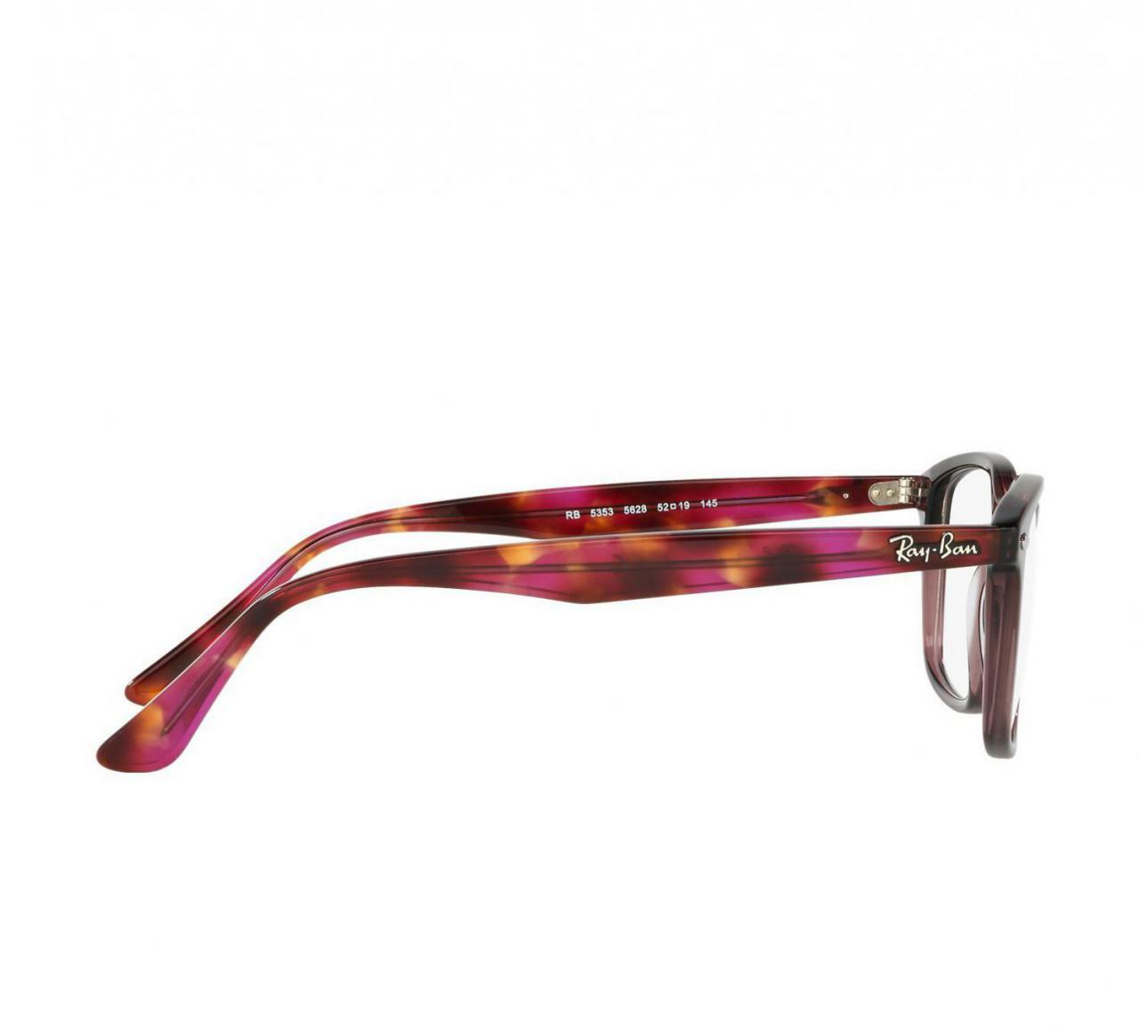 Ray-Ban RB5353-5628 Full Rim Brown Tortoise Eyeglasses showcasing a stylish acetate frame with square lenses.