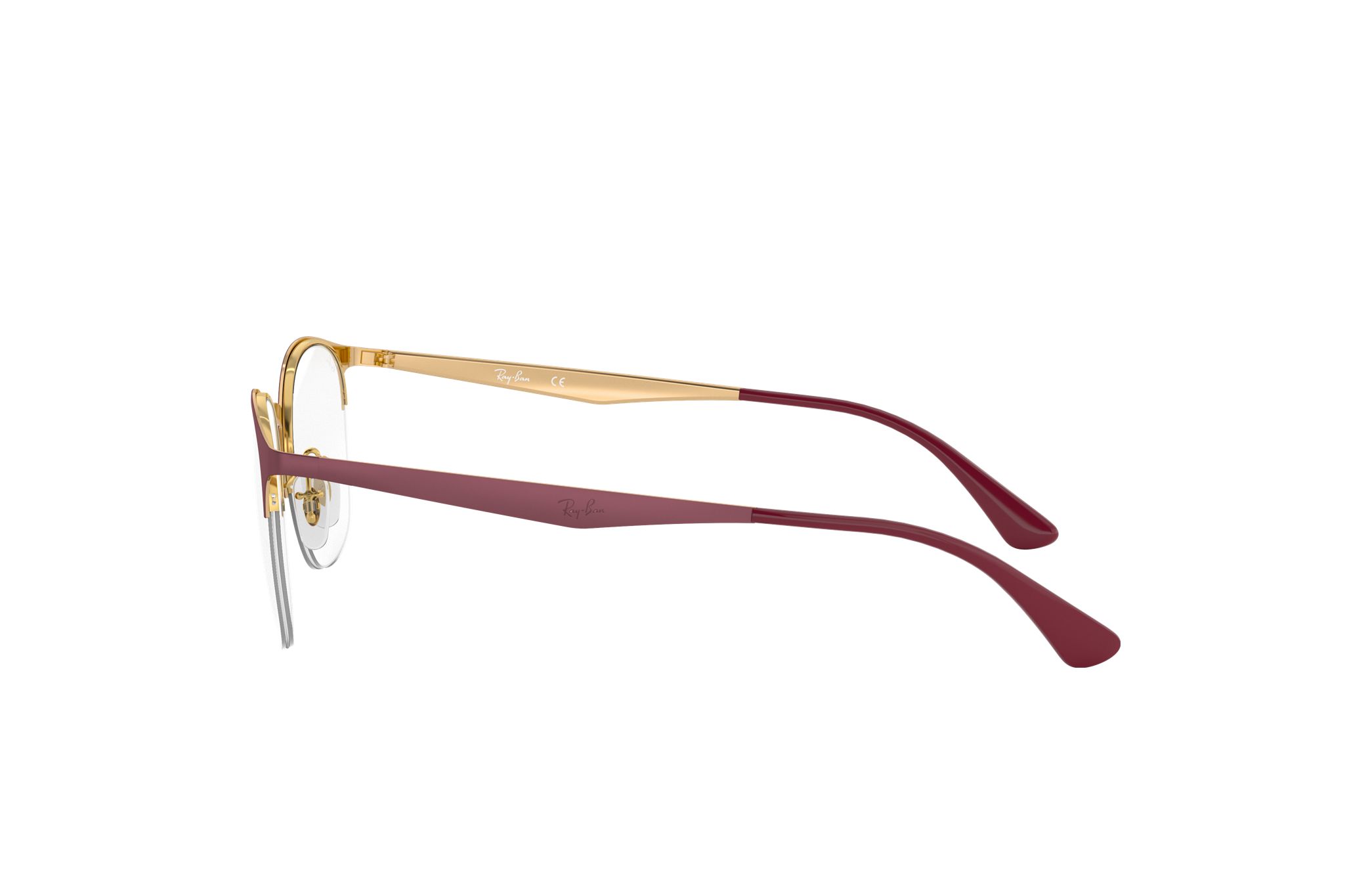 Ray-Ban RB6422-3007 Matte Bordeaux Phantos Optical Eyeglasses with 51mm lens, showcasing a modern design and durable metal frame.