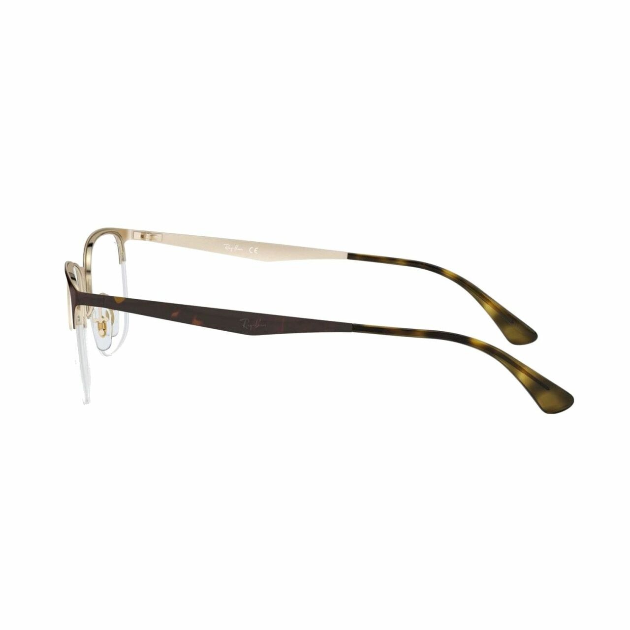 Ray-Ban RB6433-3001 Tortoise Gold Square Women's Metal Eyeglasses displayed elegantly with a stylish case.