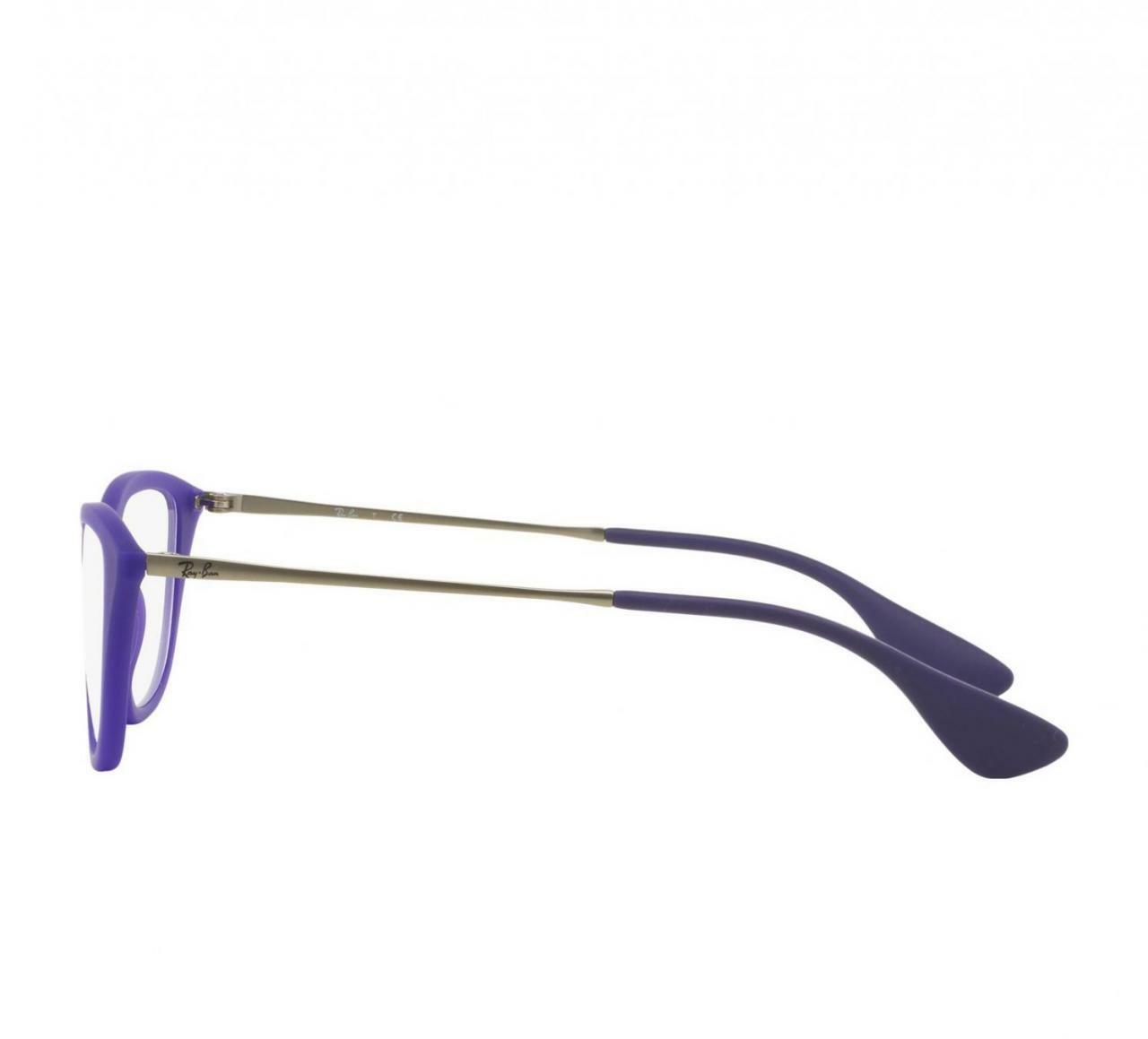 Ray-Ban RB7042-5470 Violet Full Rim Cat Eye Plastic Eyeglasses displayed with a stylish case.