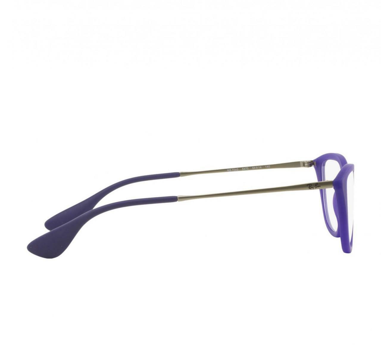 Ray-Ban RB7042-5470 Violet Full Rim Cat Eye Plastic Eyeglasses displayed with a stylish case.