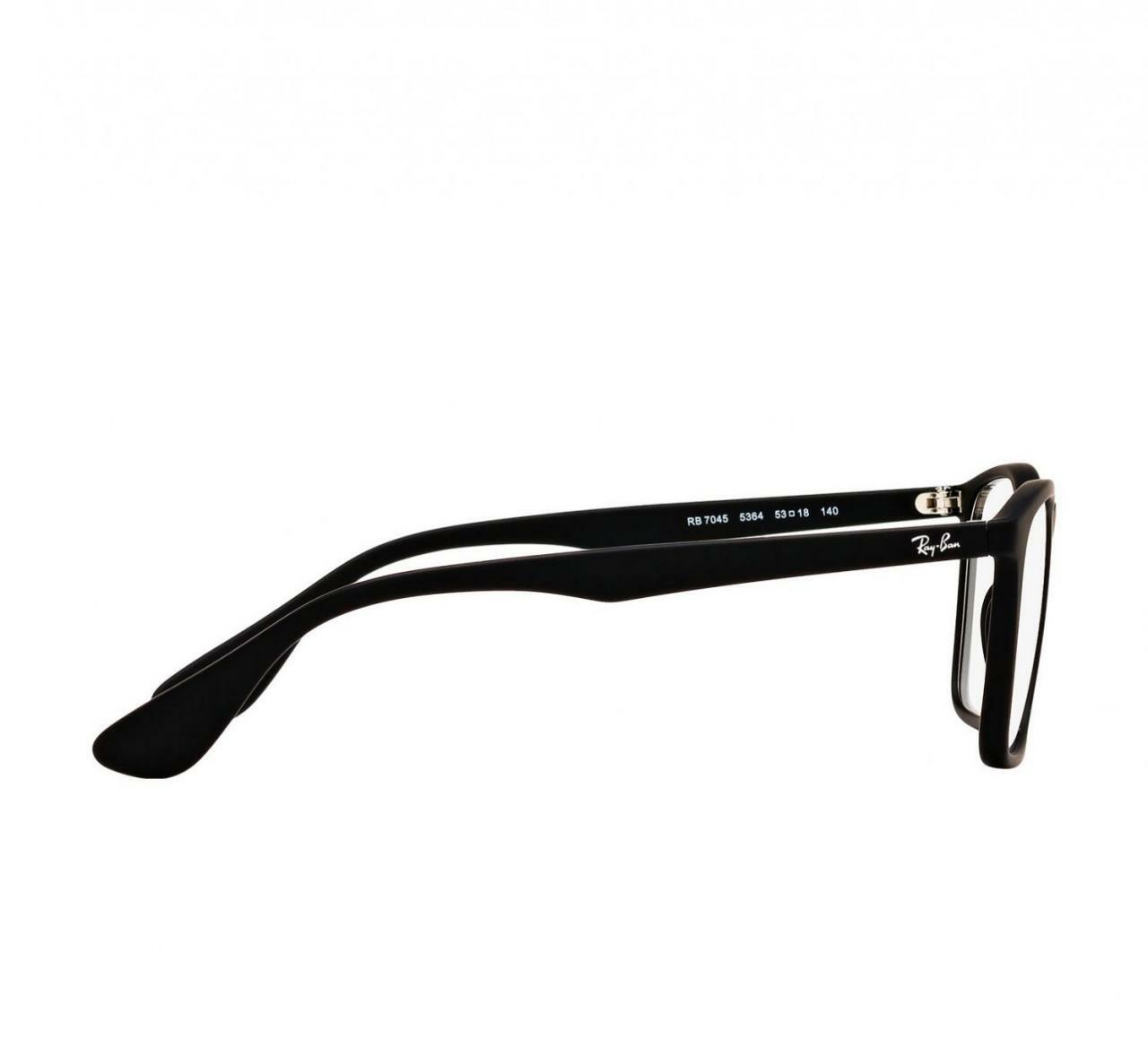 Ray-Ban RB7045-5364 Black Full Rim Square Nylon Eyeglasses Frames showcasing a sleek black design and square shape.