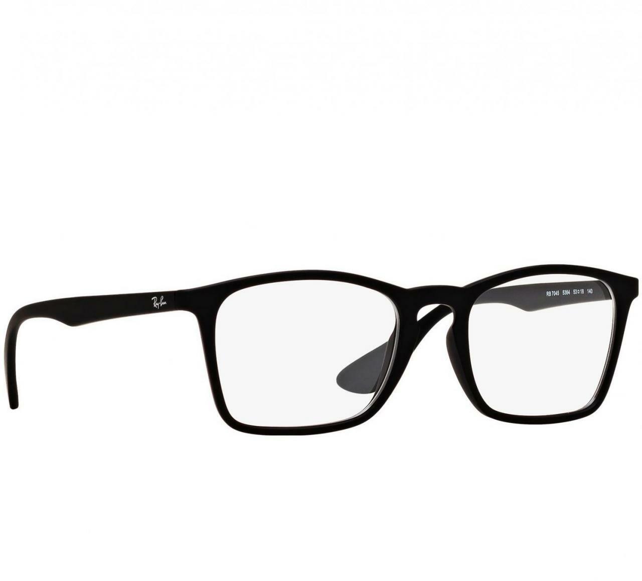 Ray-Ban RB7045-5364 Black Full Rim Square Nylon Eyeglasses Frames showcasing a sleek black design and square shape.