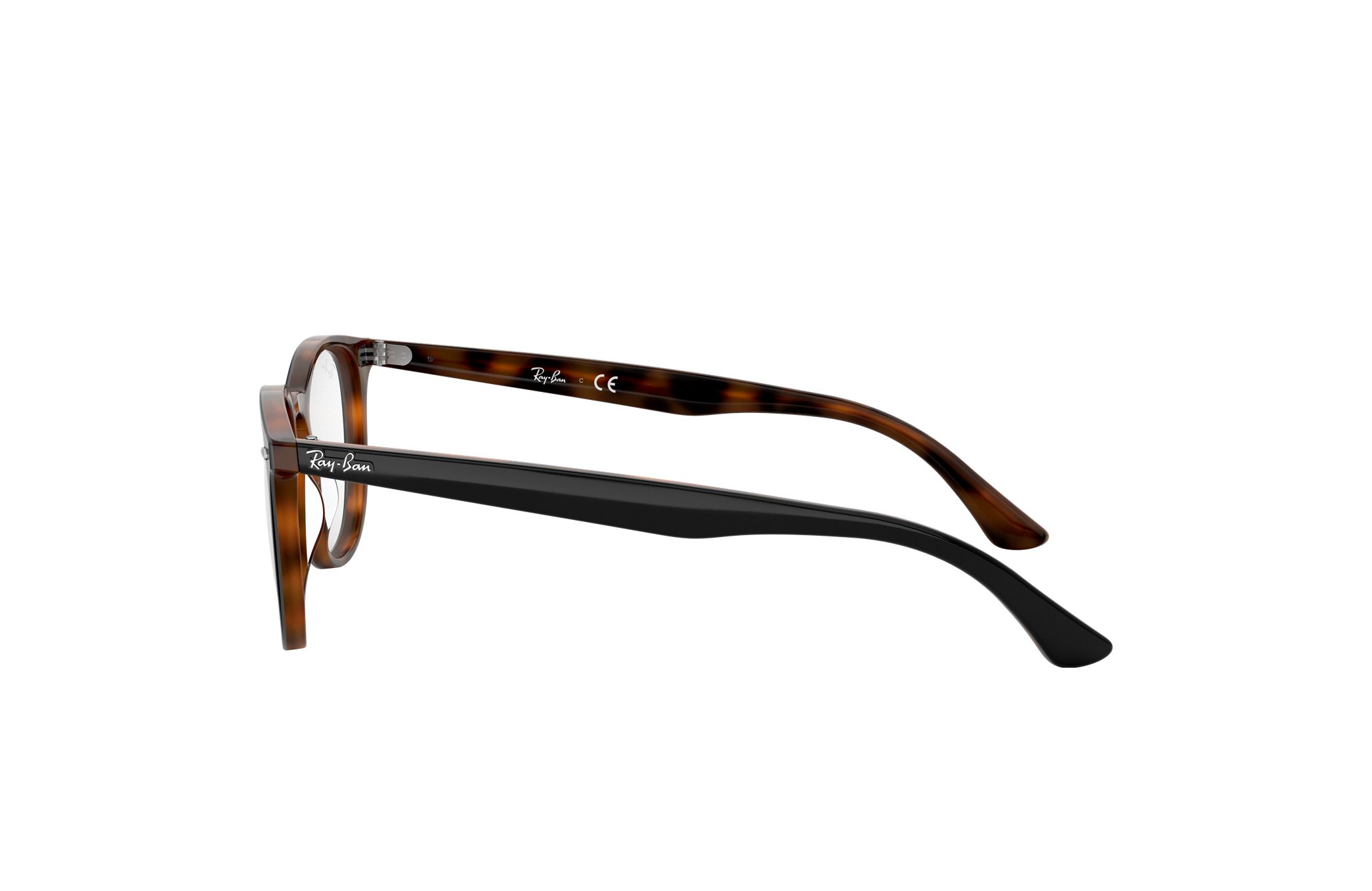 Ray-Ban RB7159-5909 Gloss Black Phantos eyeglasses with Tortoise interior, showcasing stylish design and quality craftsmanship.