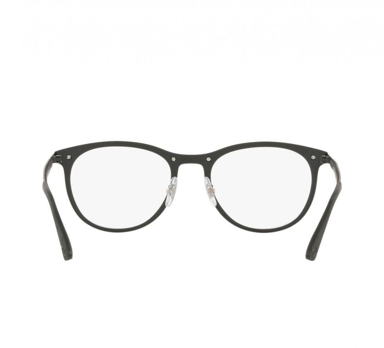 Ray-Ban RB7116-5196 Black Round Men's Nylon Eyeglasses with full-rim design and demo lenses, perfect for stylish men.