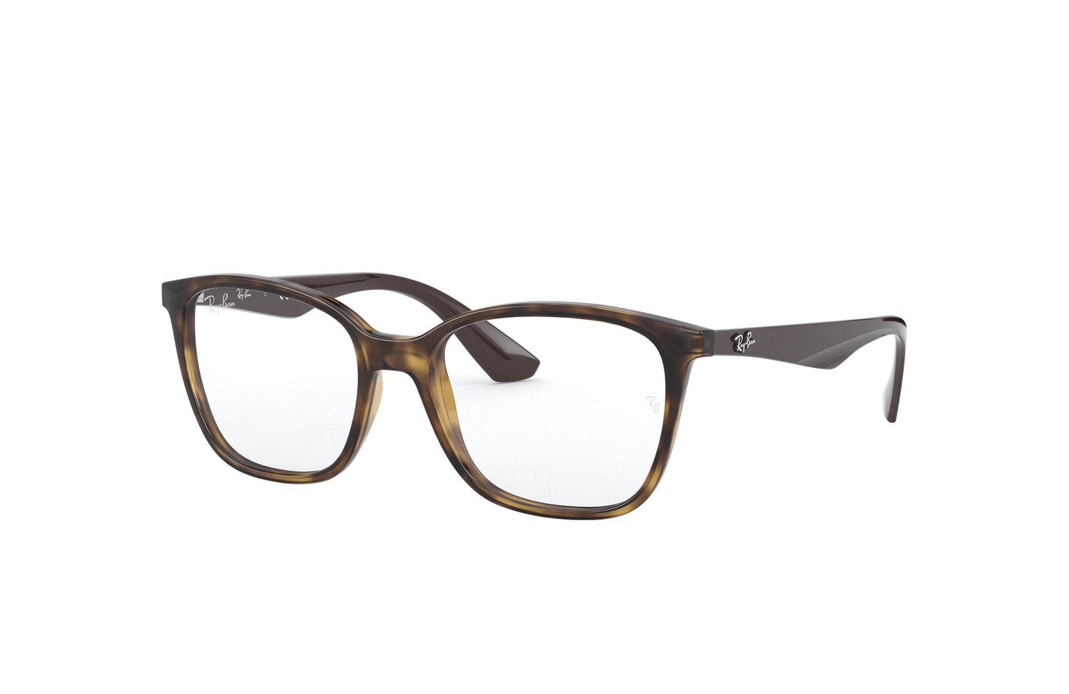 Ray-Ban RX7066-5577 Polished Havana Injected Square eyeglasses with 54mm lens, featuring a stylish gloss tortoise frame.