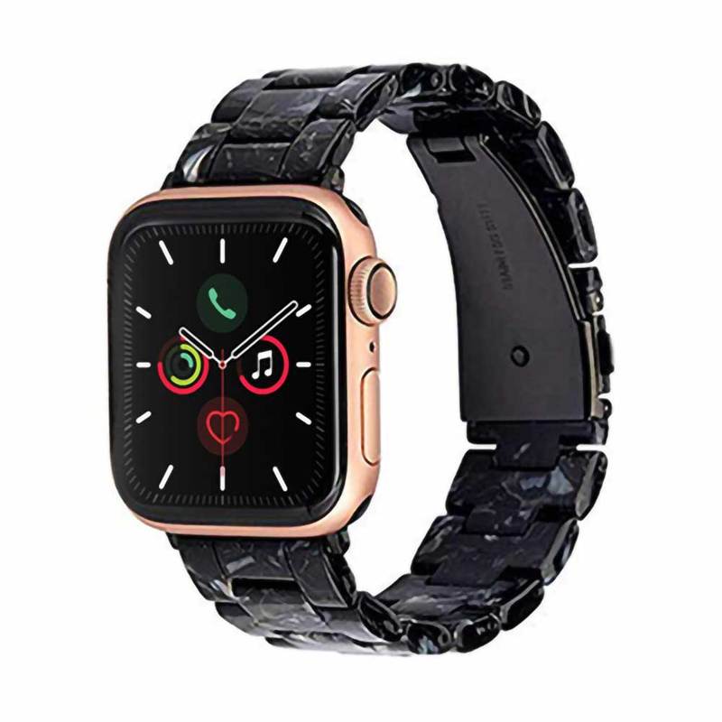 Premium resin Apple Watch band with metal clasp, adjustable length, and stylish design, suitable for 38mm and 40mm models.