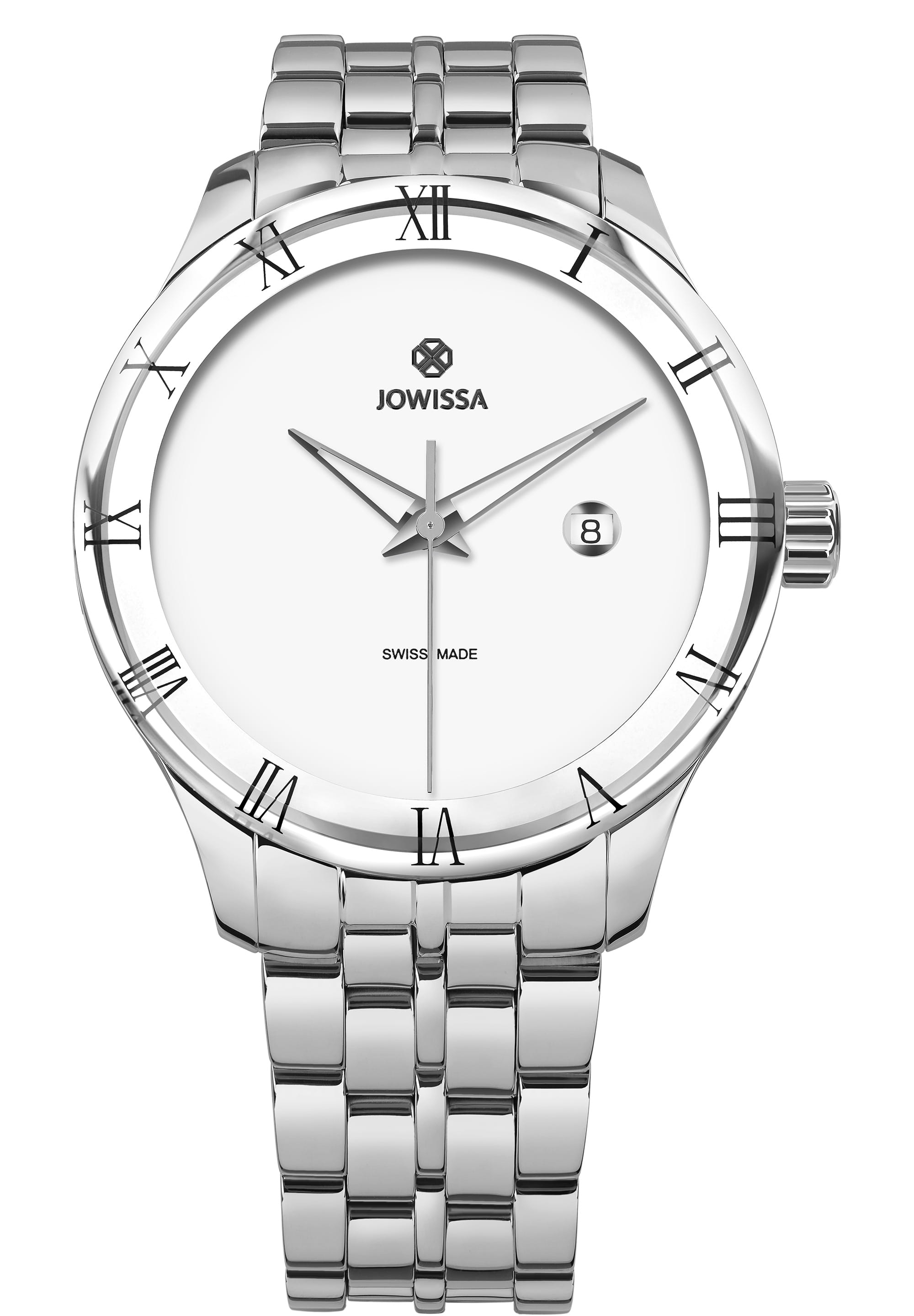 Romo Swiss Men's Watch J2.167.L featuring a stainless steel case, enamelled dial, and a stainless steel bracelet.