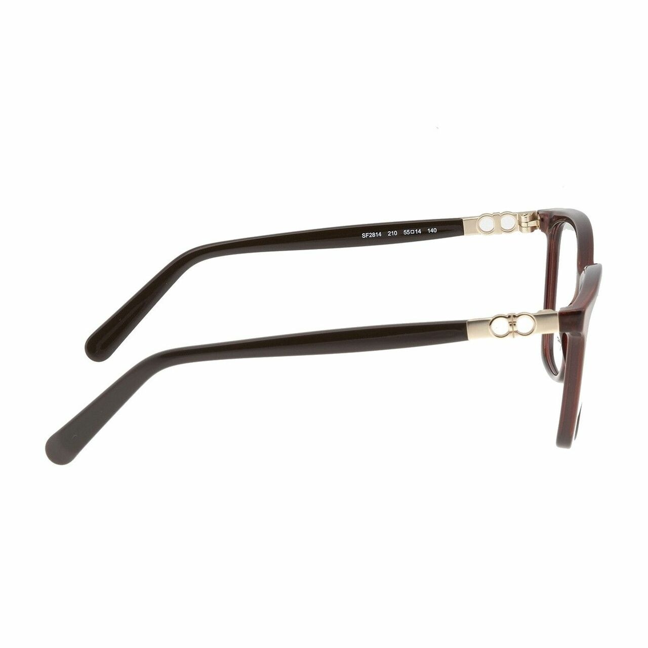 Salvatore Ferragamo SF2814-210 Brown Square Women's Plastic Eyeglasses with a stylish full-rim design, perfect for various face shapes.