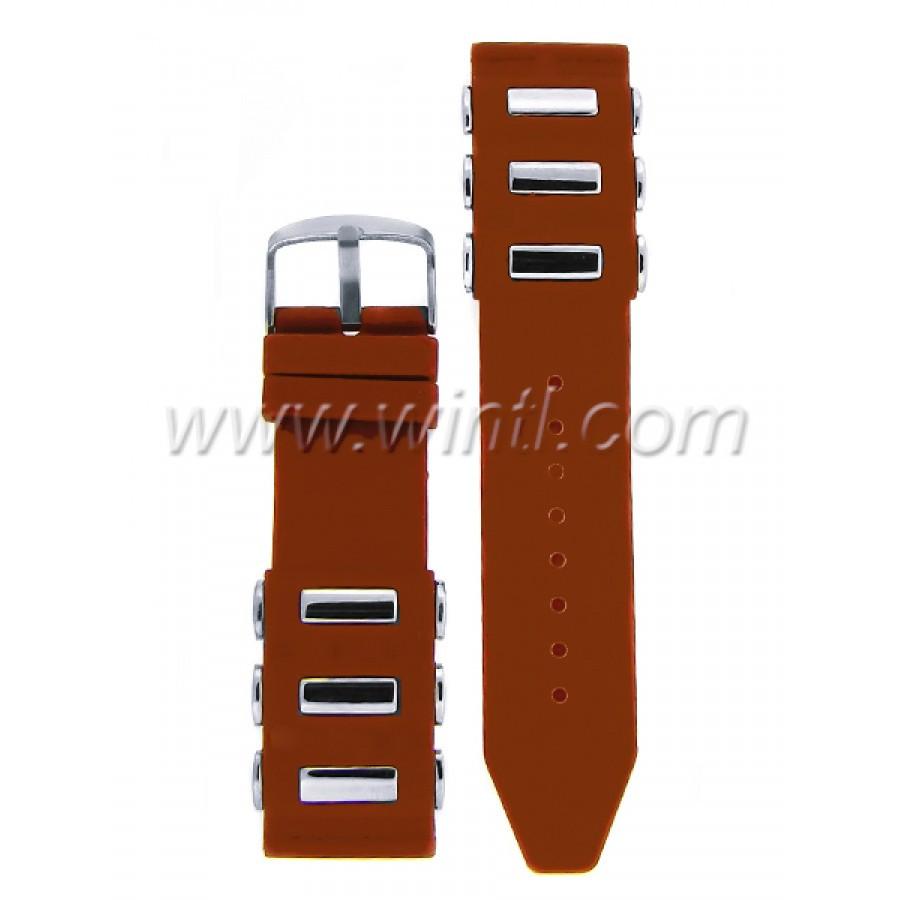 Silicon Watch Band - 210-U featuring a stainless steel buckle, showcasing its adjustable fit and modern design.