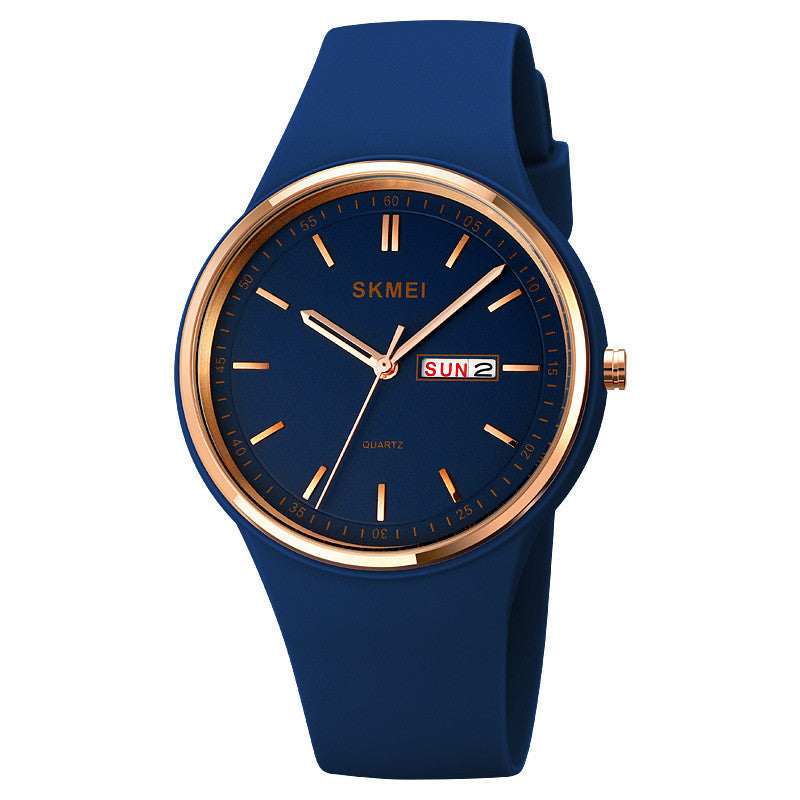 Silicone Quartz Female Student Calendar Watch with a stylish silicone strap and a sleek dial, perfect for casual wear.