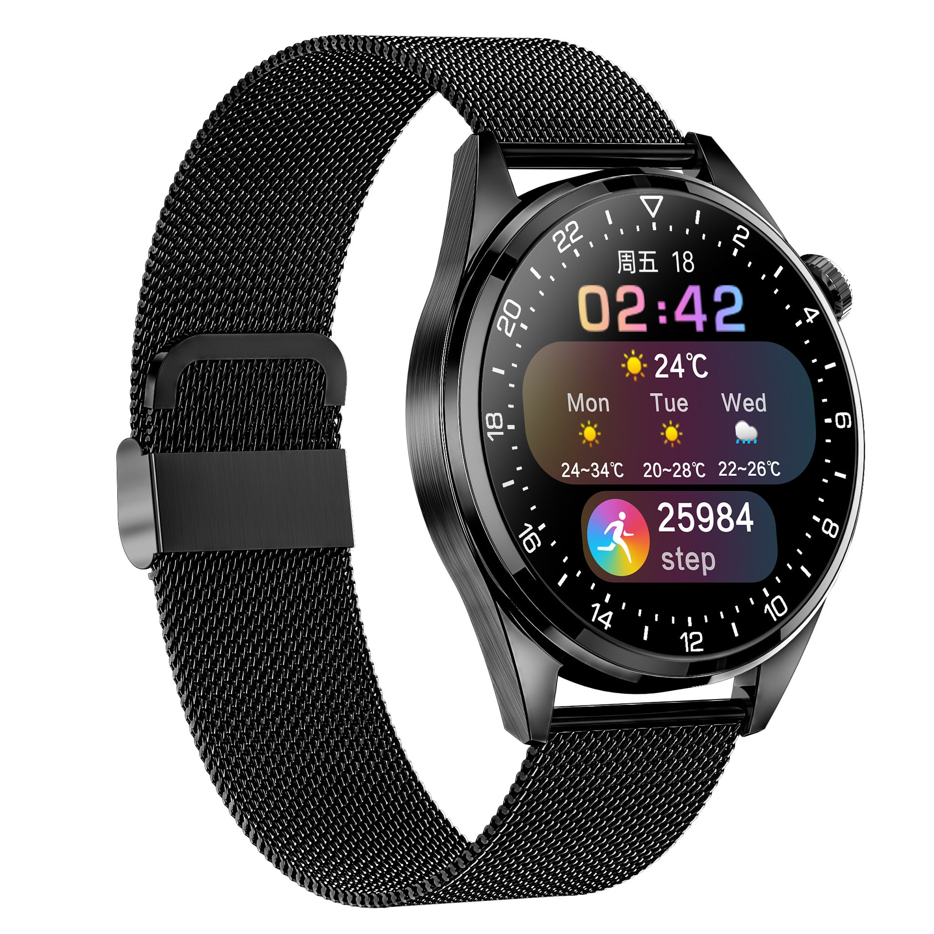 Smart Bracelet with Bluetooth call functionality, featuring a 1.3-inch touch screen and various health monitoring features.