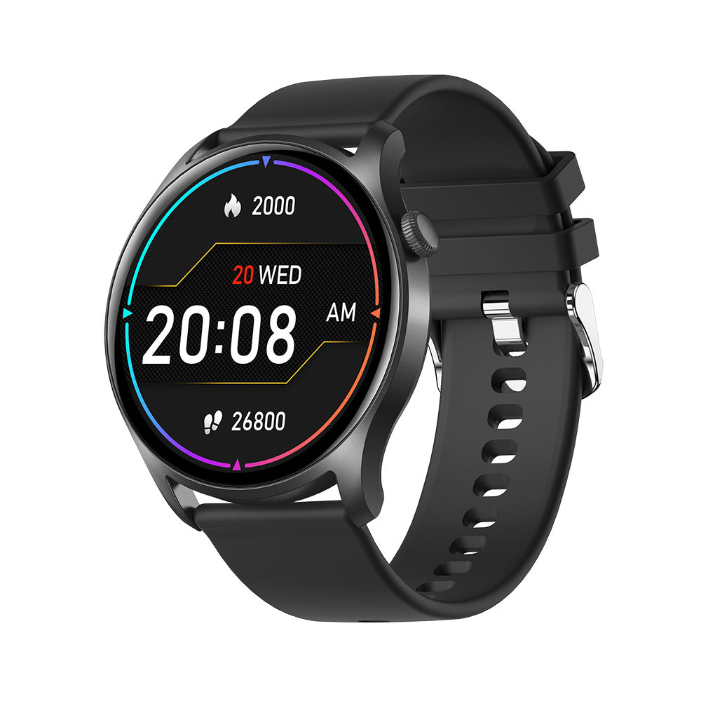 Smart Watch with Bluetooth, featuring a 1.3-inch display, heart rate and blood pressure monitoring, available in pink, black, gold, and silver.