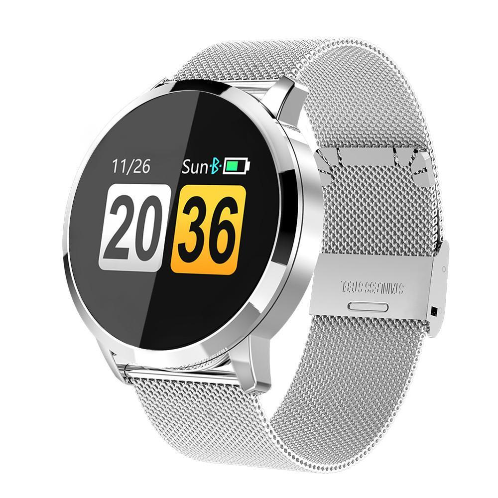 Smart Watch LED Color Screen Smartwatch for men with a sleek alloy case and fine steel band, showcasing a vibrant display.