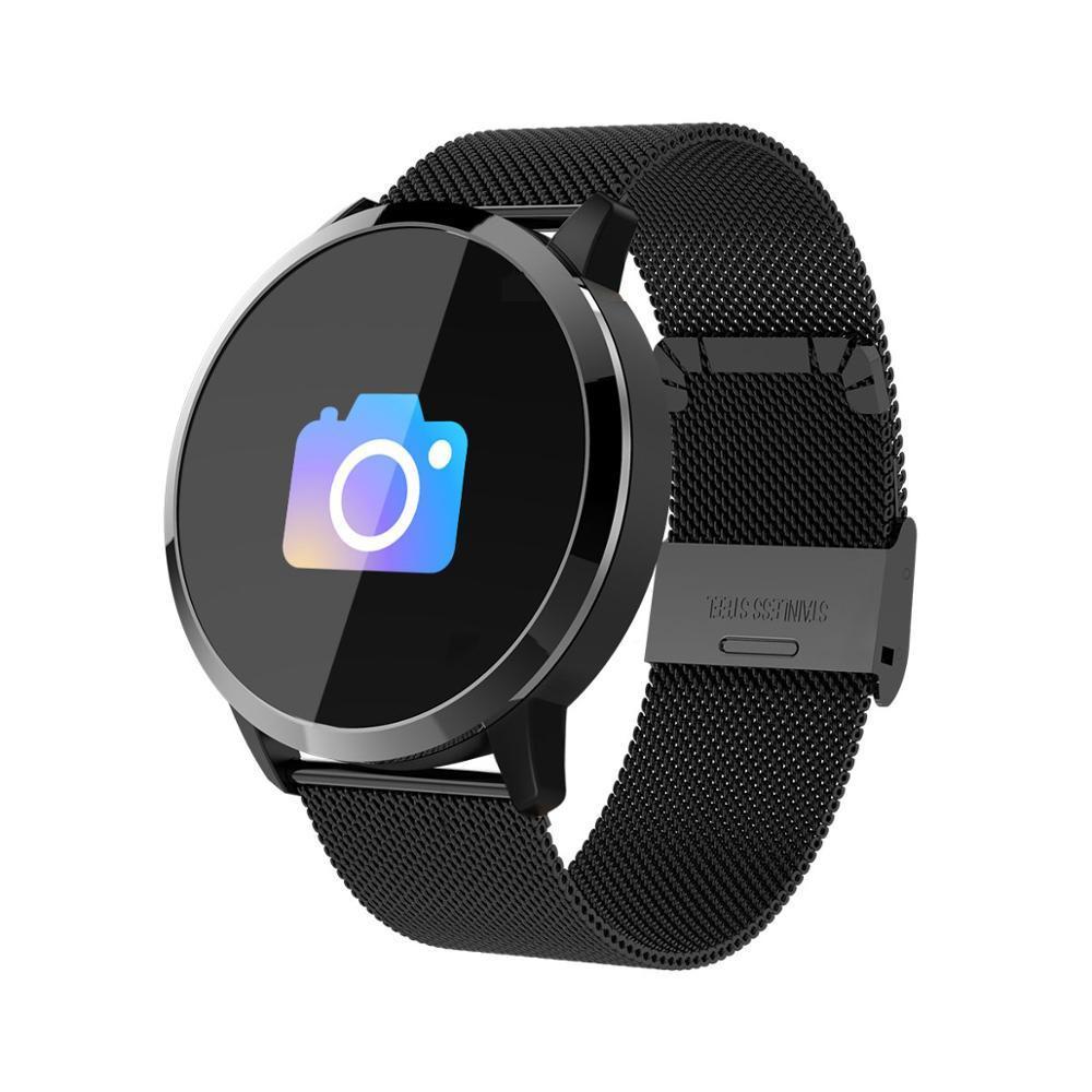 Smart Watch LED Color Screen Smartwatch for men with a sleek alloy case and fine steel band, showcasing a vibrant display.