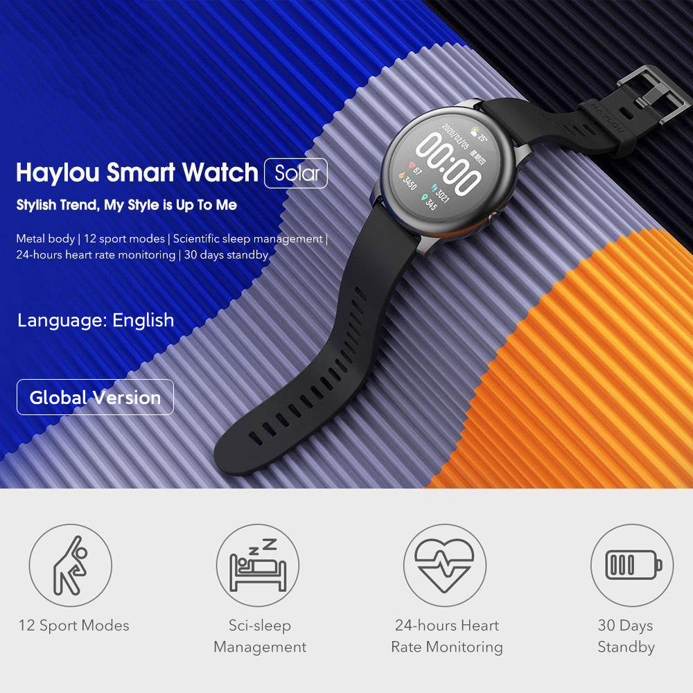 Smart Watch with Heart Rate and Sleep Monitor featuring a round dial, silicone band, and a clear TFT display.