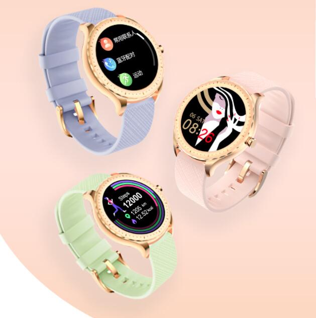 Smart Watch for Women with a round dial, showcasing a sleek design and multifunctional features.