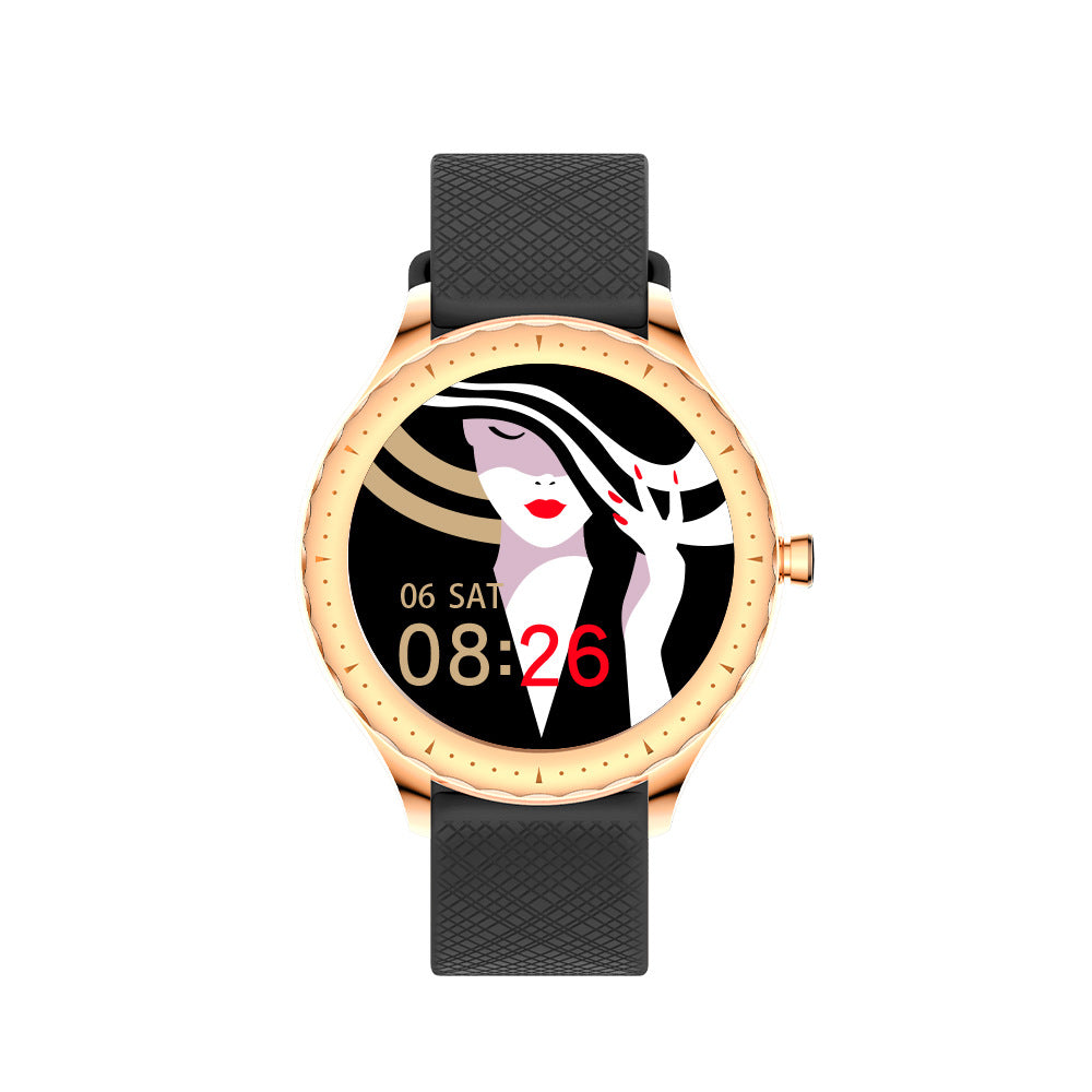 Smart Watch for Women with a round dial, showcasing a sleek design and multifunctional features.