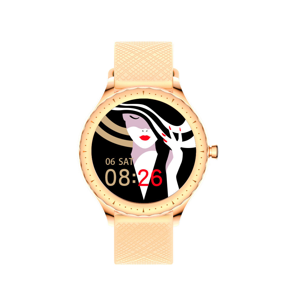 Smart Watch for Women with a round dial, showcasing a sleek design and multifunctional features.