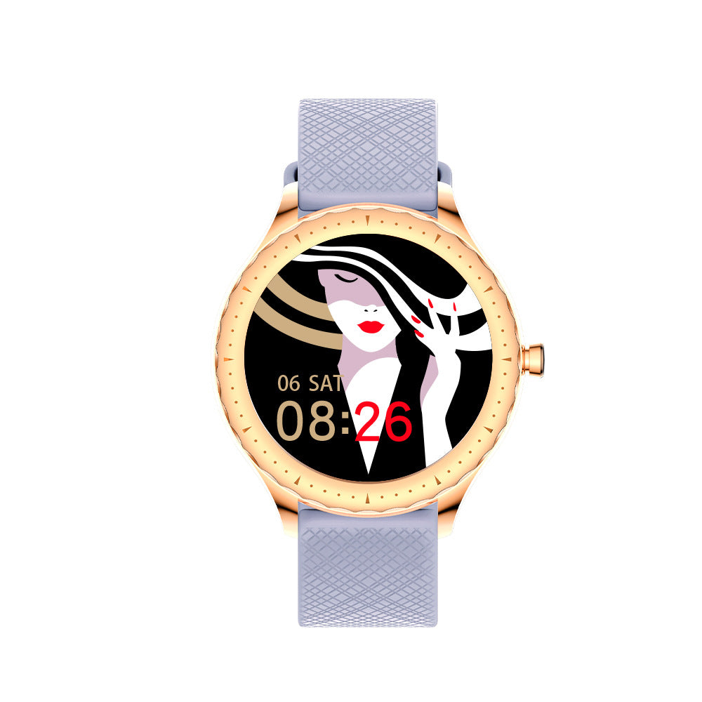 Smart Watch for Women with a round dial, showcasing a sleek design and multifunctional features.