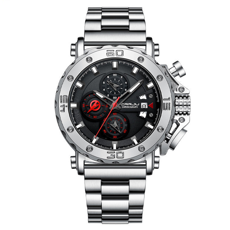 Solid Stainless Steel Band Oversized Dial Watch with a large dial and durable strap, perfect for casual wear.