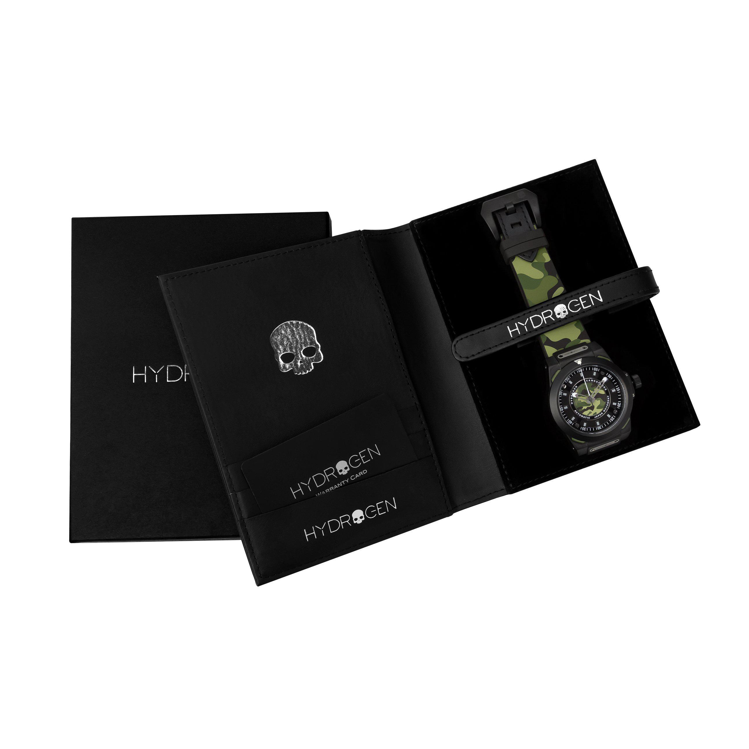 Sportivo Green Black Camo watch with black ionic plated steel case and camouflage dial and strap.