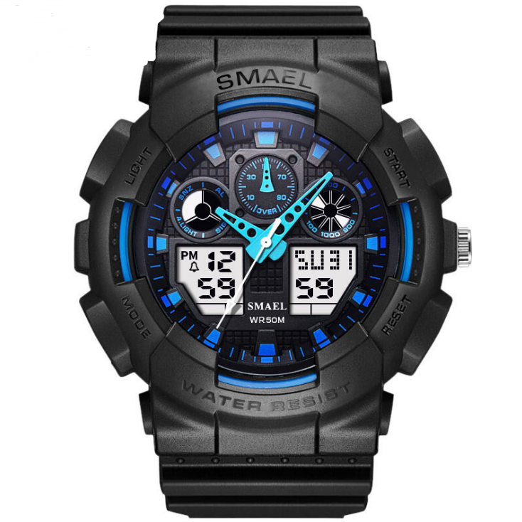 Sports Multifunctional Electronic Watch for Men with luminous display, alarm, and chronograph features, showcasing a round dial and durable strap.