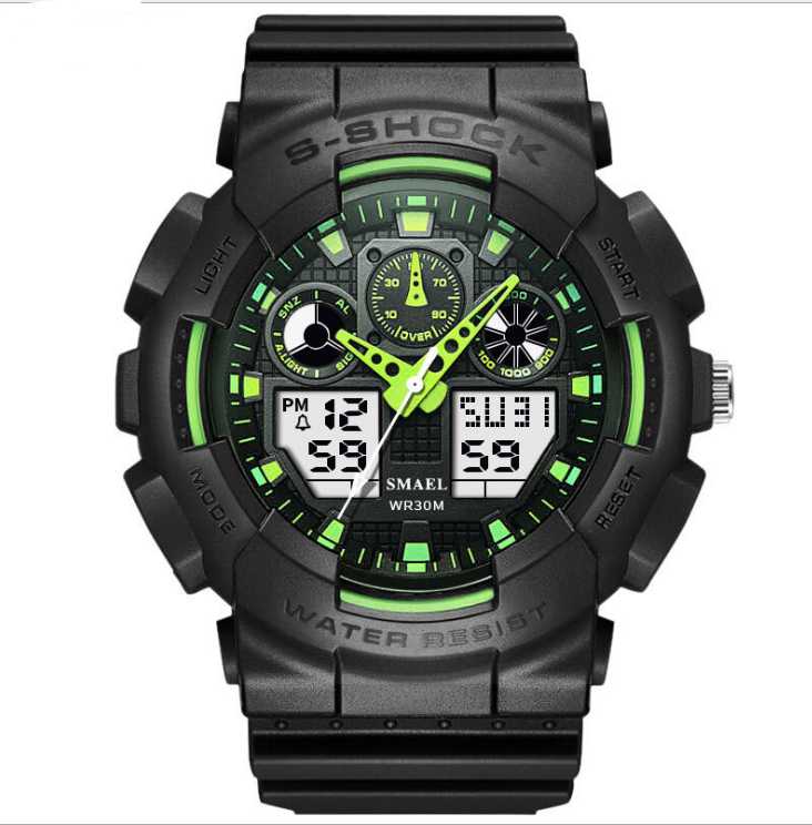 Sports Multifunctional Electronic Watch for Men with luminous display, alarm, and chronograph features, showcasing a round dial and durable strap.