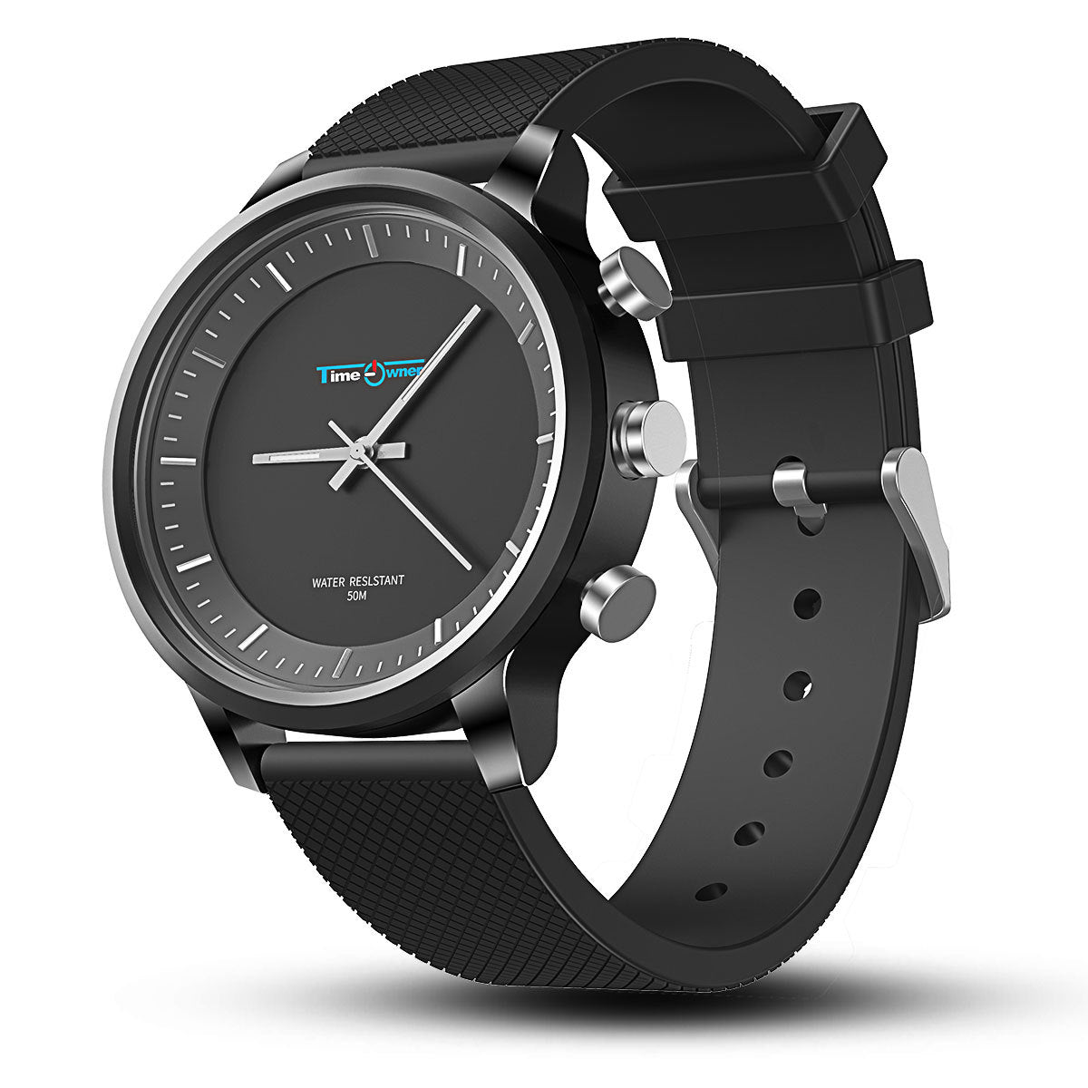 Sports Smart Watch featuring a 1.3-inch display, pedometer, and sleep monitoring in black and white colors.