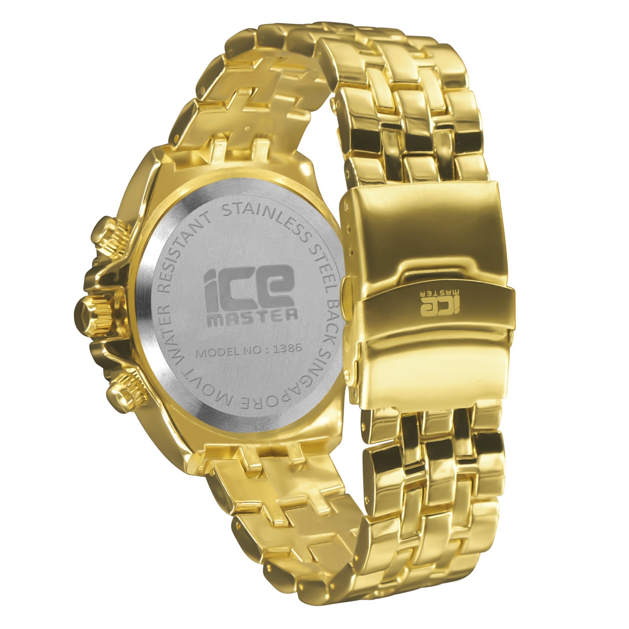 STOL Ice Master Watch featuring a rhinestone studded bezel and durable design, showcasing its stylish and rugged appearance.