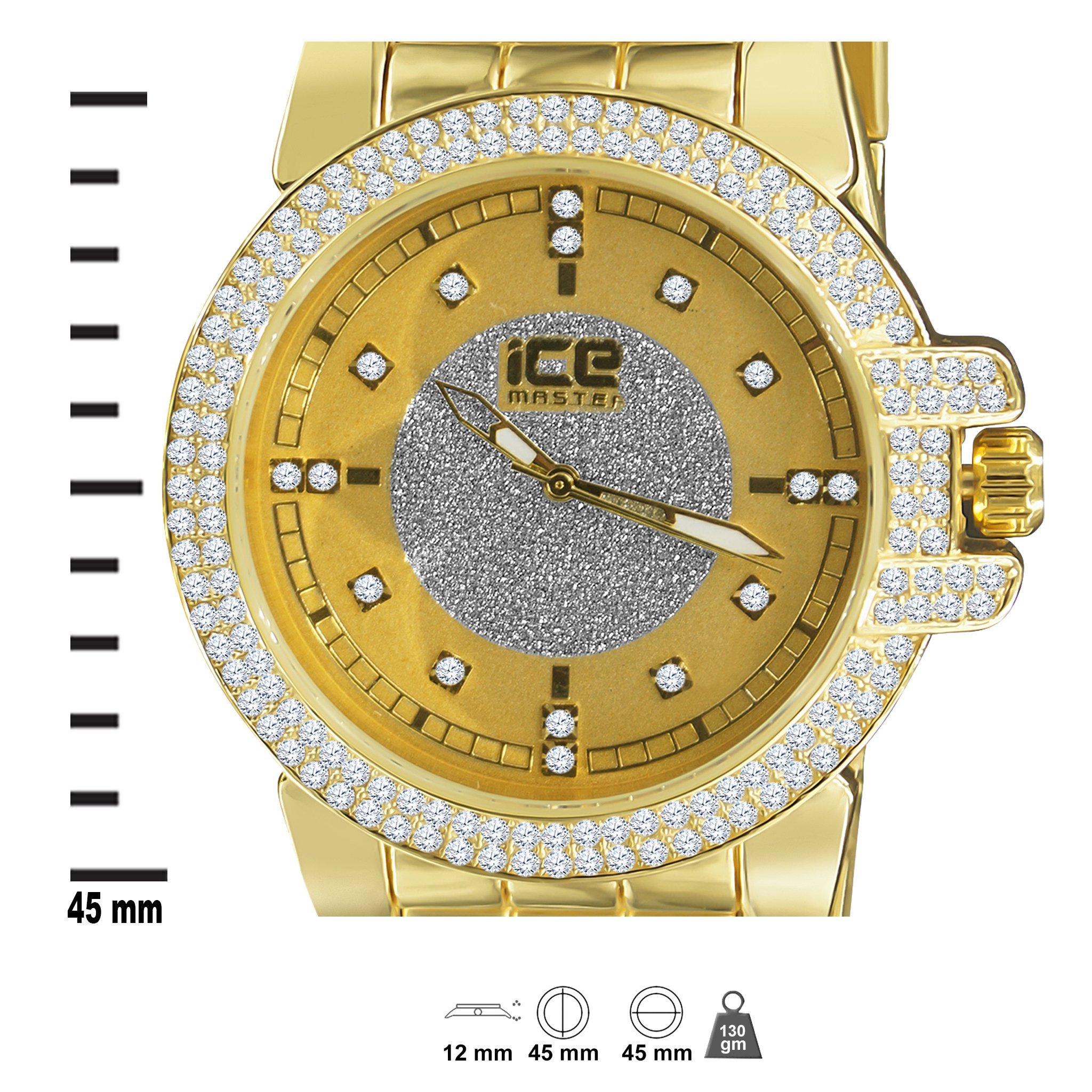 STOL Ice Master Watch featuring a rhinestone studded bezel and durable design, showcasing its stylish and rugged appearance.