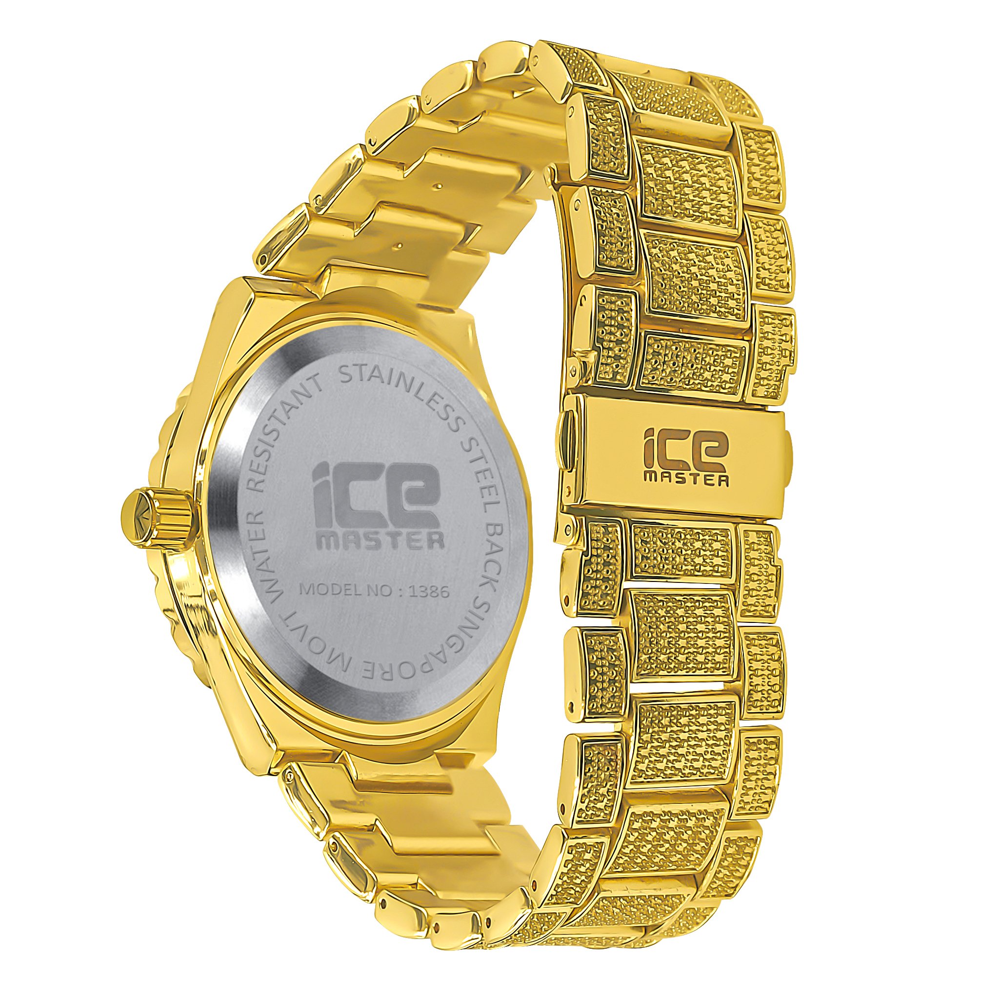 Stylish STYLIN Hip Hop Metal Watch featuring Roman numeral hour indicators and a dazzling CZ stone bezel.