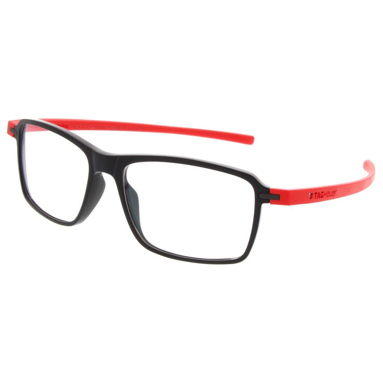 TAG Heuer 3952 Reflex 3 Rectangle Prescription Eyeglasses with black and tortoise brown color options, featuring rubber arms and a lightweight frame.